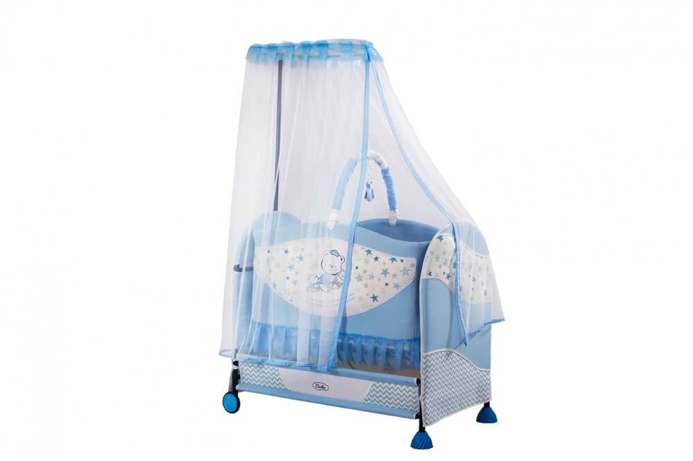 Acr Ciciko C-1006 Lüx Bunny Sallanır Portatif Beşik Mavi