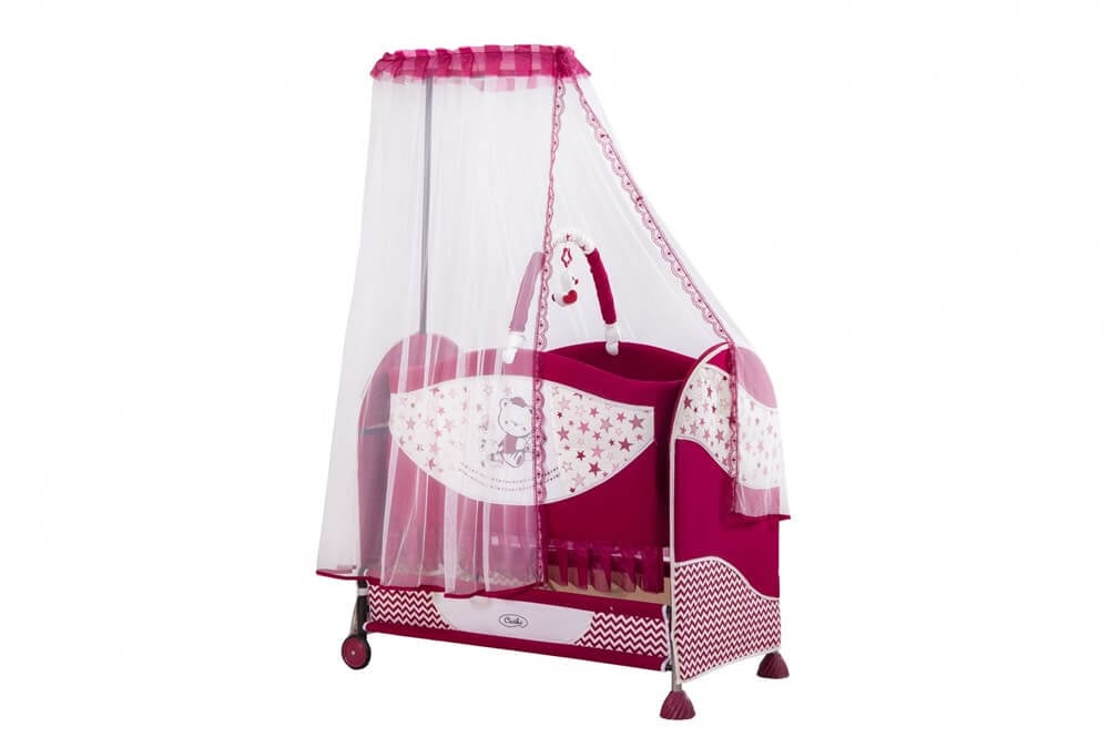 Acr Ciciko C-1006 Lüx Bunny Sallanır Portatif Beşik Bordo
