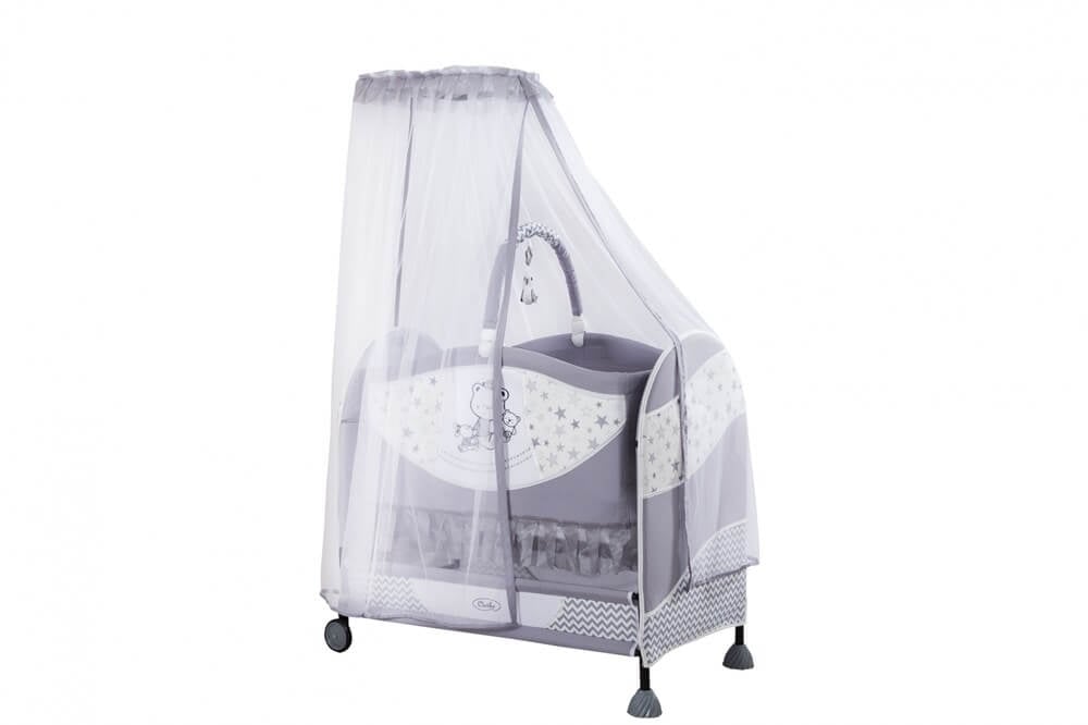 Acr Ciciko C-1006 Lüx Bunny Sallanır Portatif Beşik Gri