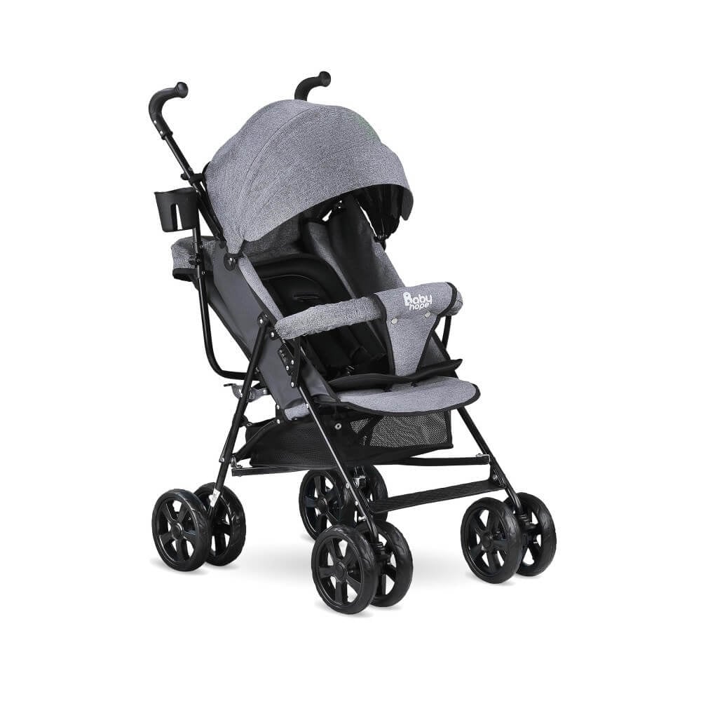 Babyhope S-A-7 Tam Yatar Baston Bebek Arabası Gri