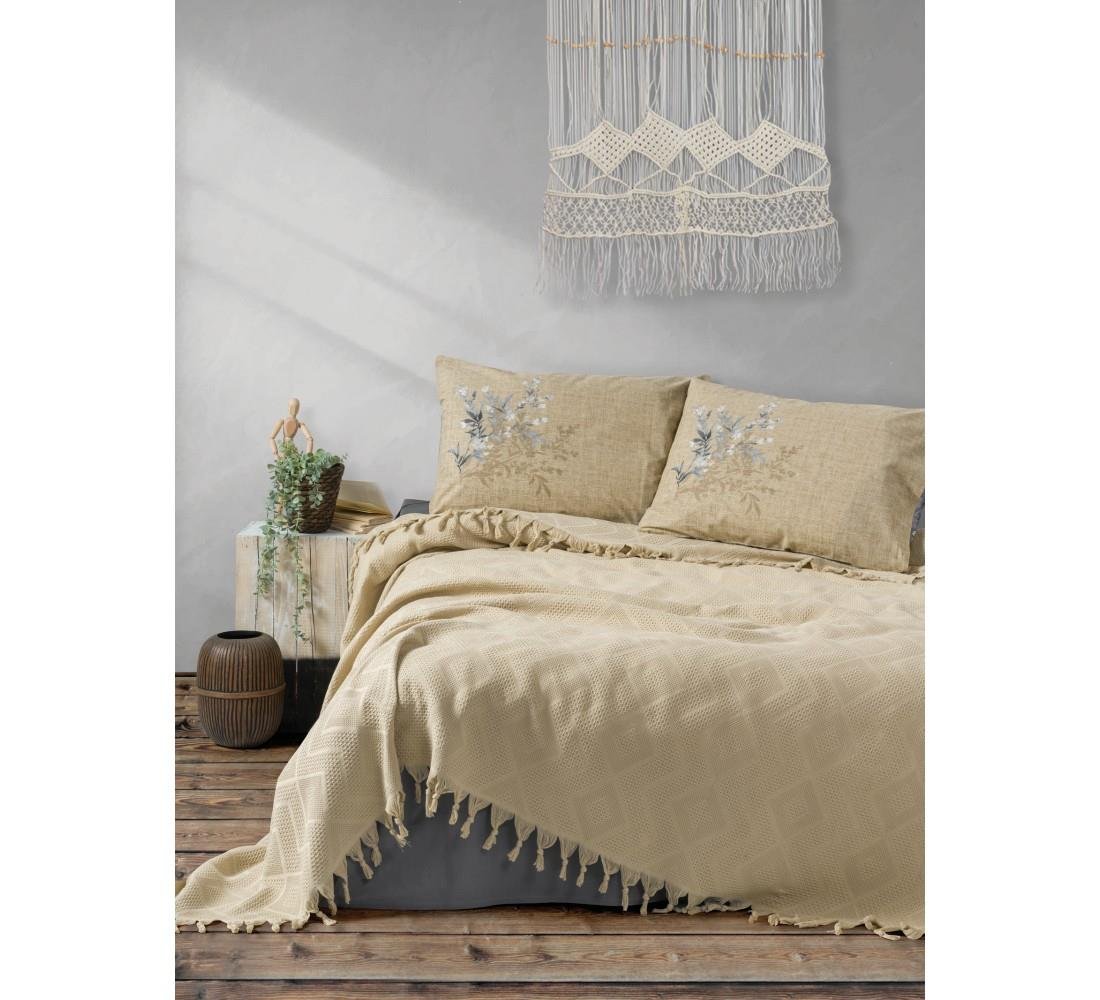 Cotton Box Origin Cappuccino Jakarlı Çift Kişilik Pike Takımı