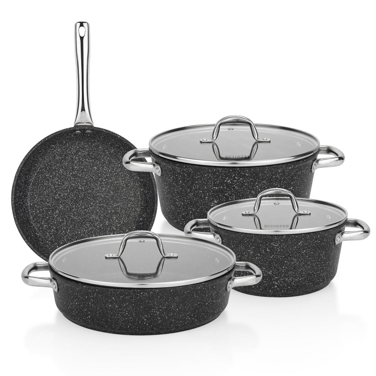 Schafer Dark Millard 7 Parça Tencere Seti Siyah