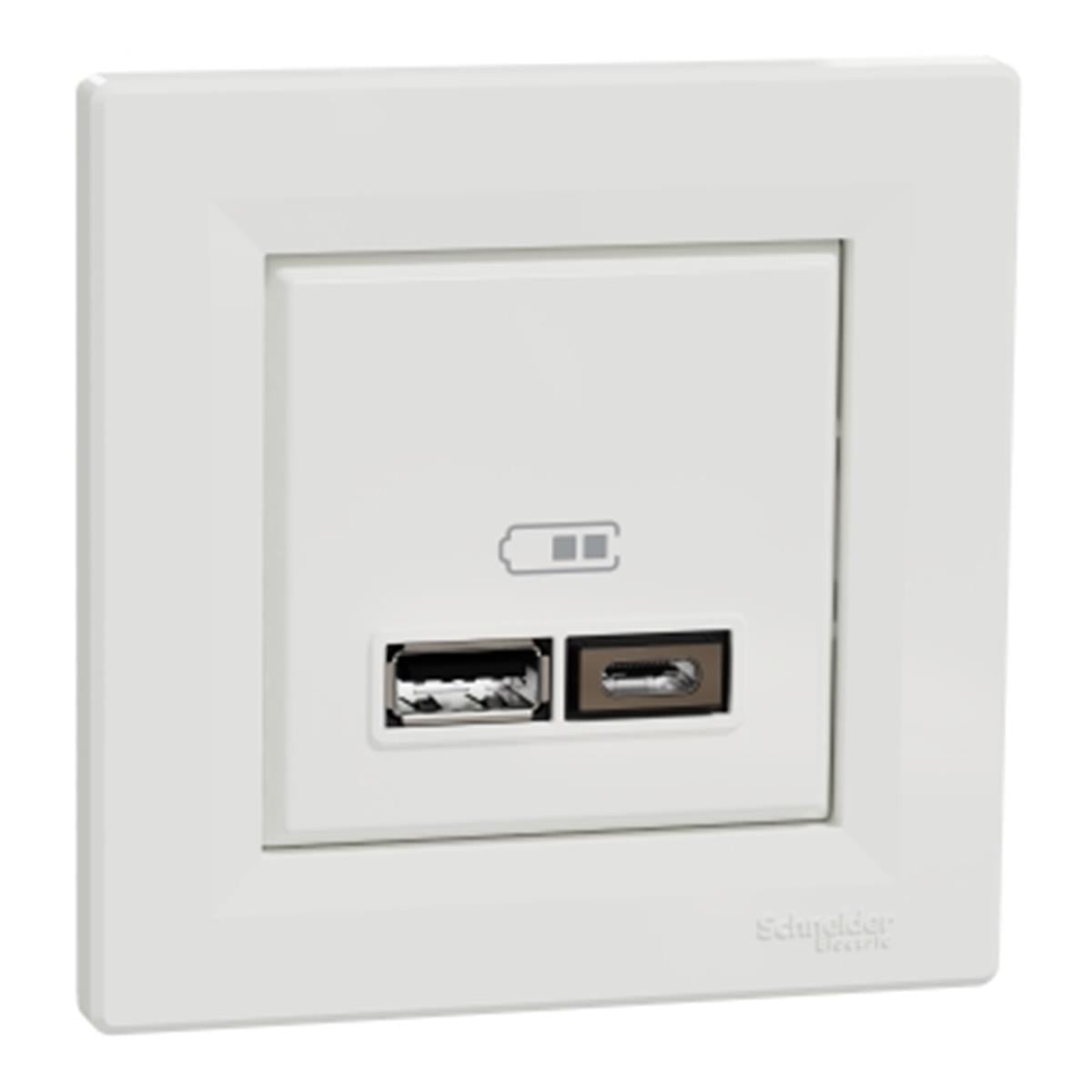 EPH2700321
Asfora USB Prizi, 2.4A, ikili, Type A+C, beyaz