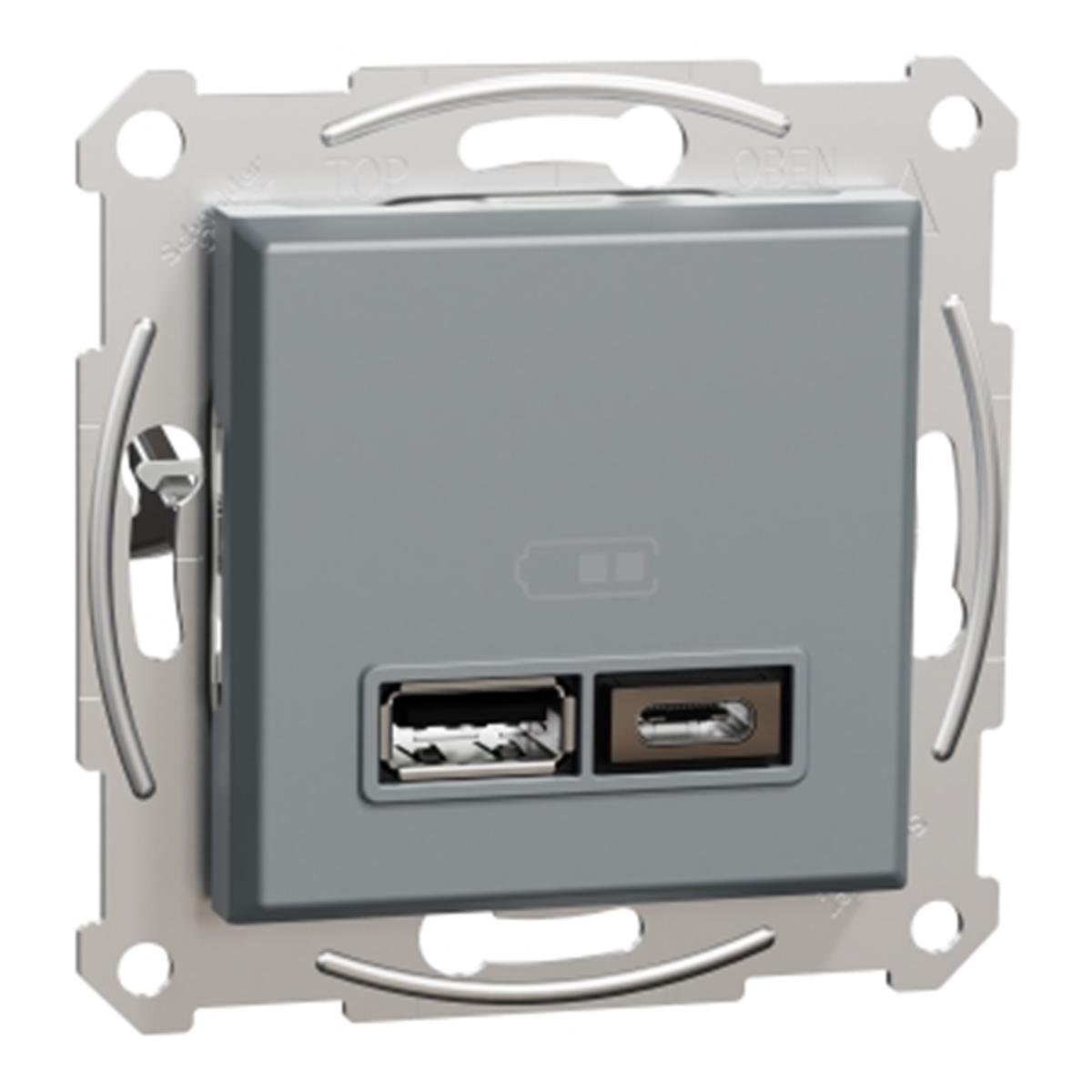 EPH2700362
Asfora USB Prizi, 2.4A, ikili, Type A+C, çelik
