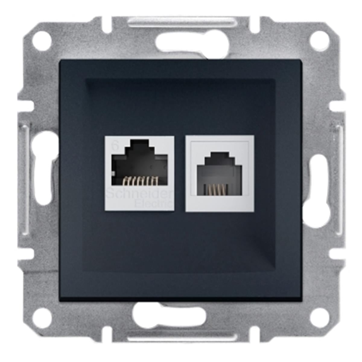 EPH5200171
Asfora RJ45 CAT6 UTP RJ11,Antrasit