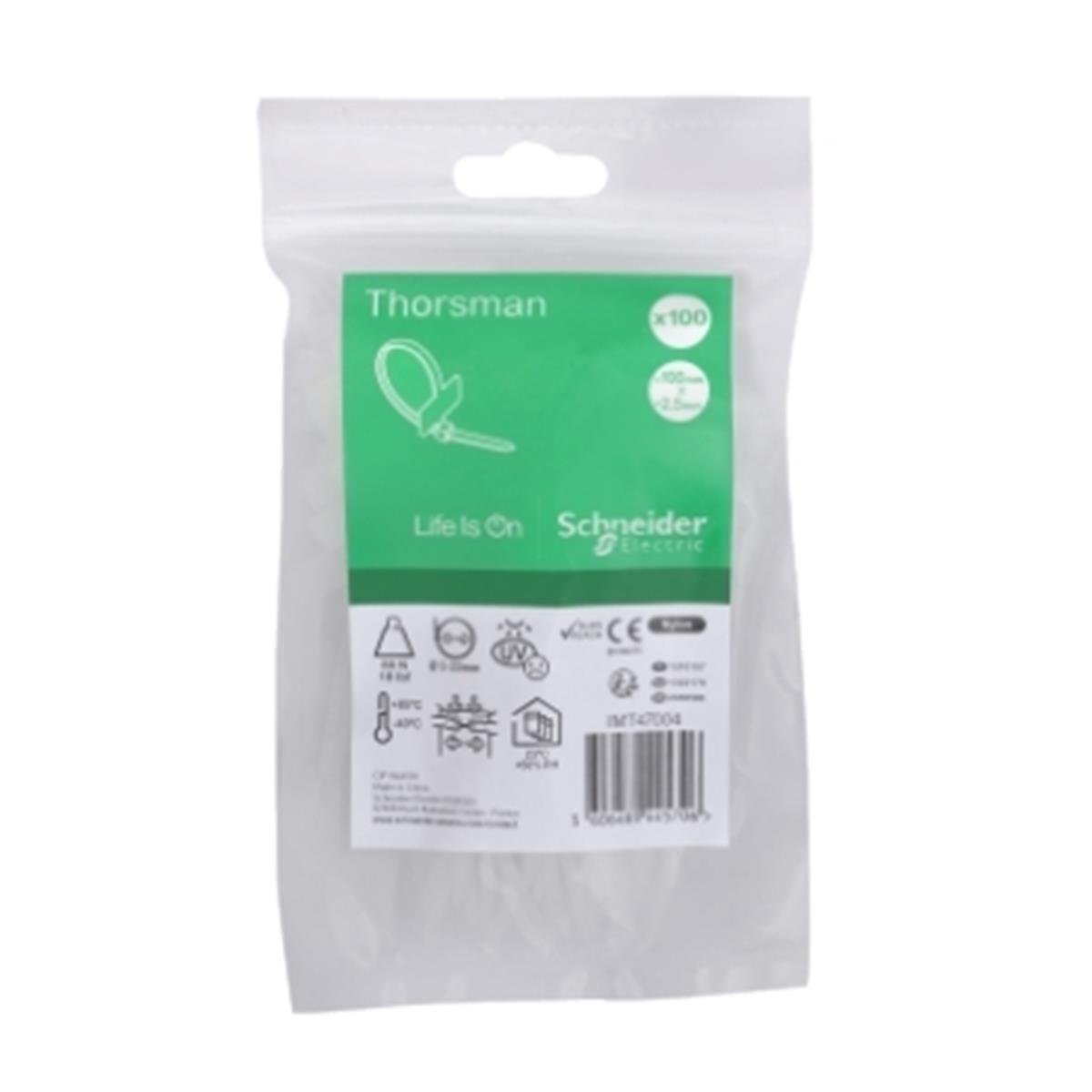 IMT47004
Thorsman 100x2,5mm etiket alanlı kablo bağı şeffaf