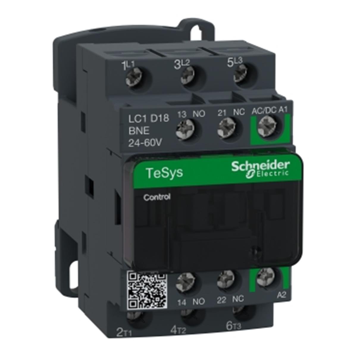 LC1D18BNE
TeSys D Green Kontaktör 3P 18A AC3 24-60VAC/DC  