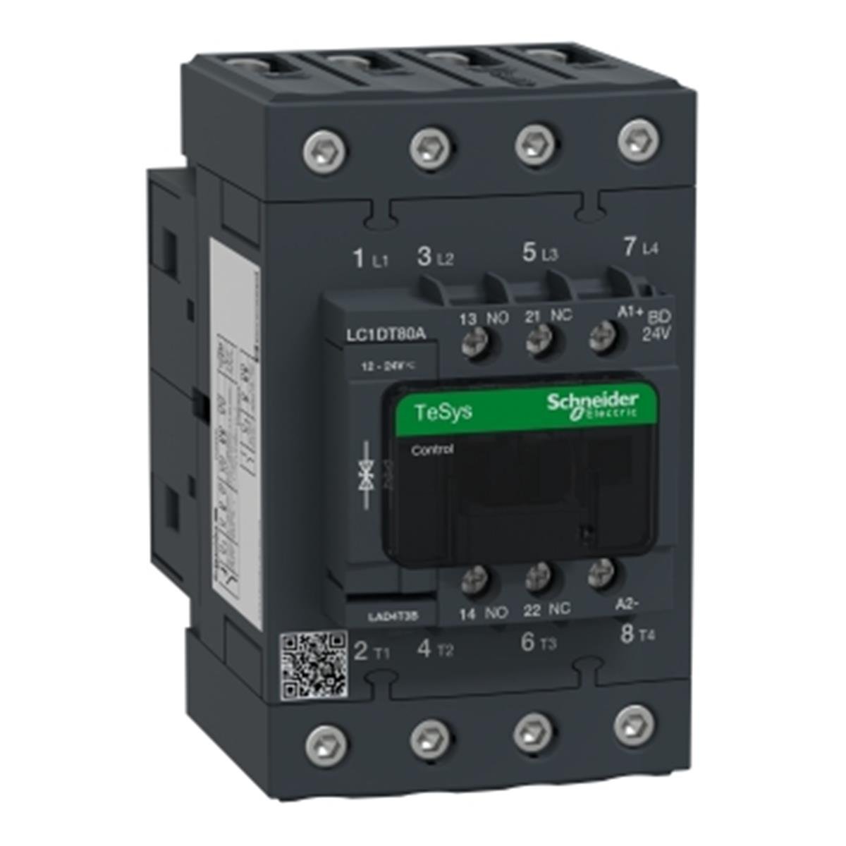 LC1DT80ABD
TeSys D Kontaktör 4P 80A AC1 24VDC 4NA