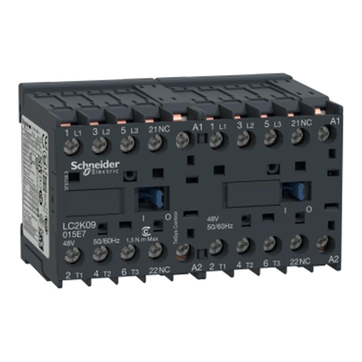 LC2K09015E7
TeSys K Kontaktör Env 3P 9A AC3 48VAC  1NK