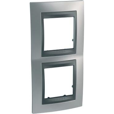 MGU66.004V.238Unica Krom satine-Grafit İkili dikey çerçeve