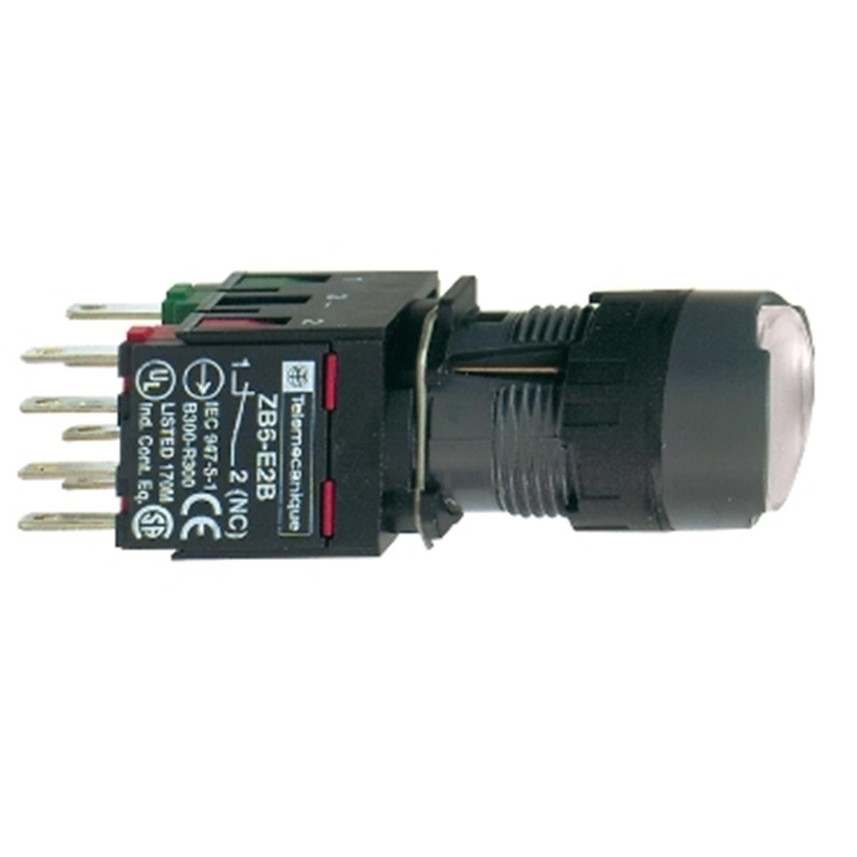 XB6AF1B5B
Beyaz buton Ø16 mandallama 1NA+1NK 12...24V