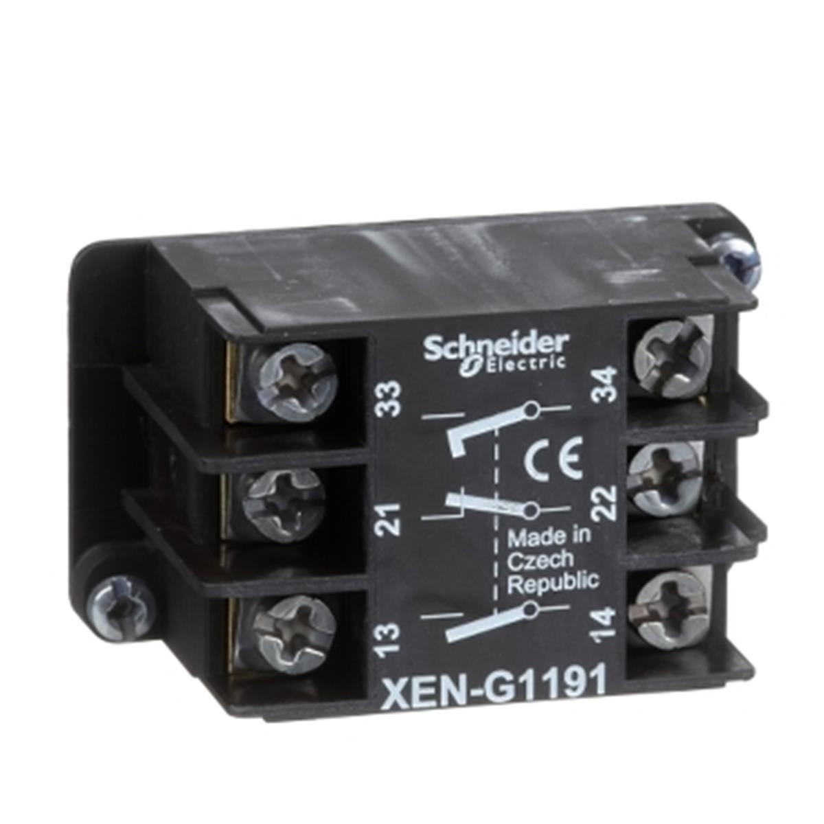XENG1191
Yaylı dönüş kontak bloğu - 1 NK + 2 NA - ön montaj