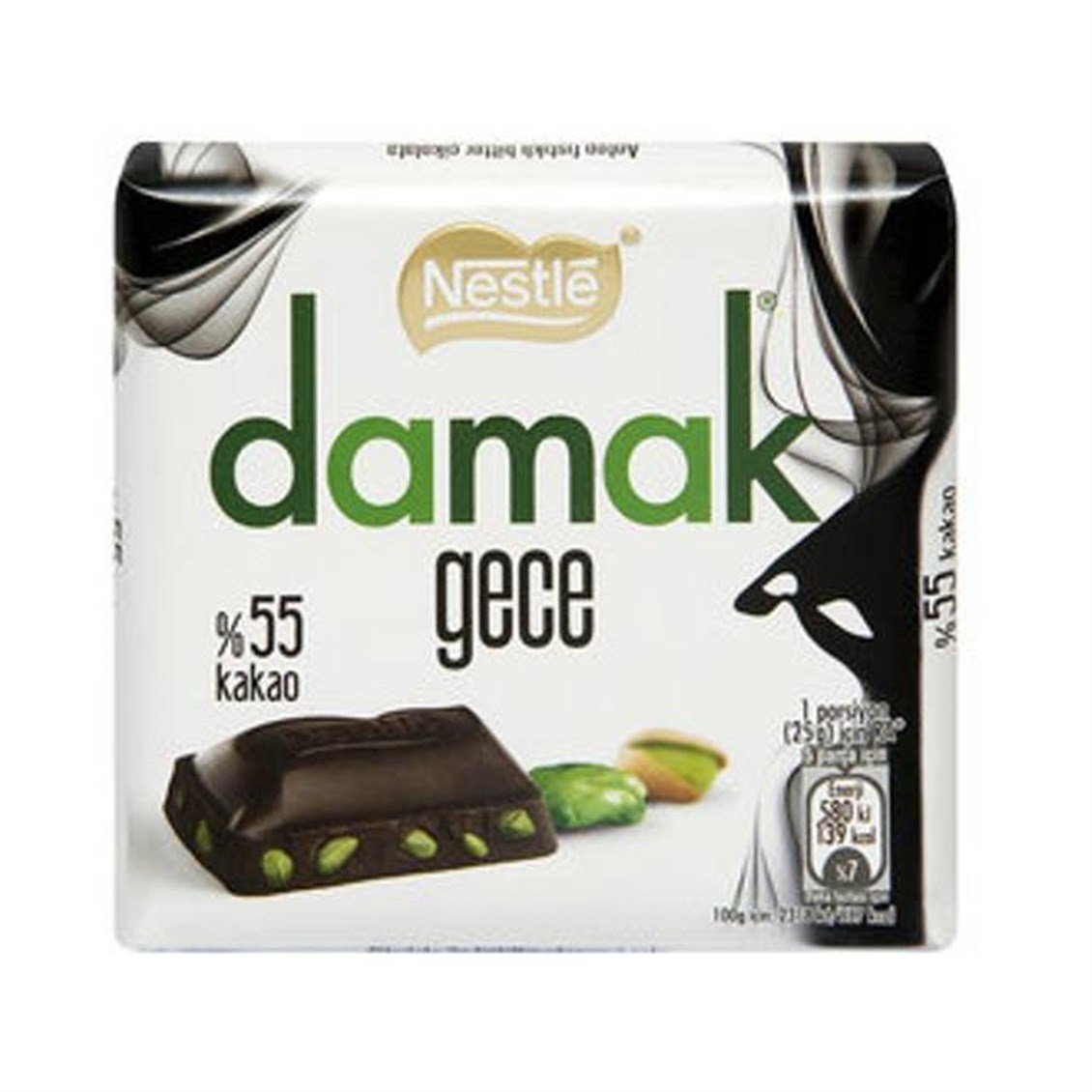 Nestle Damak Gece Antep Fıstıklı %55 Bitter Kare Çikolata 63 Gr