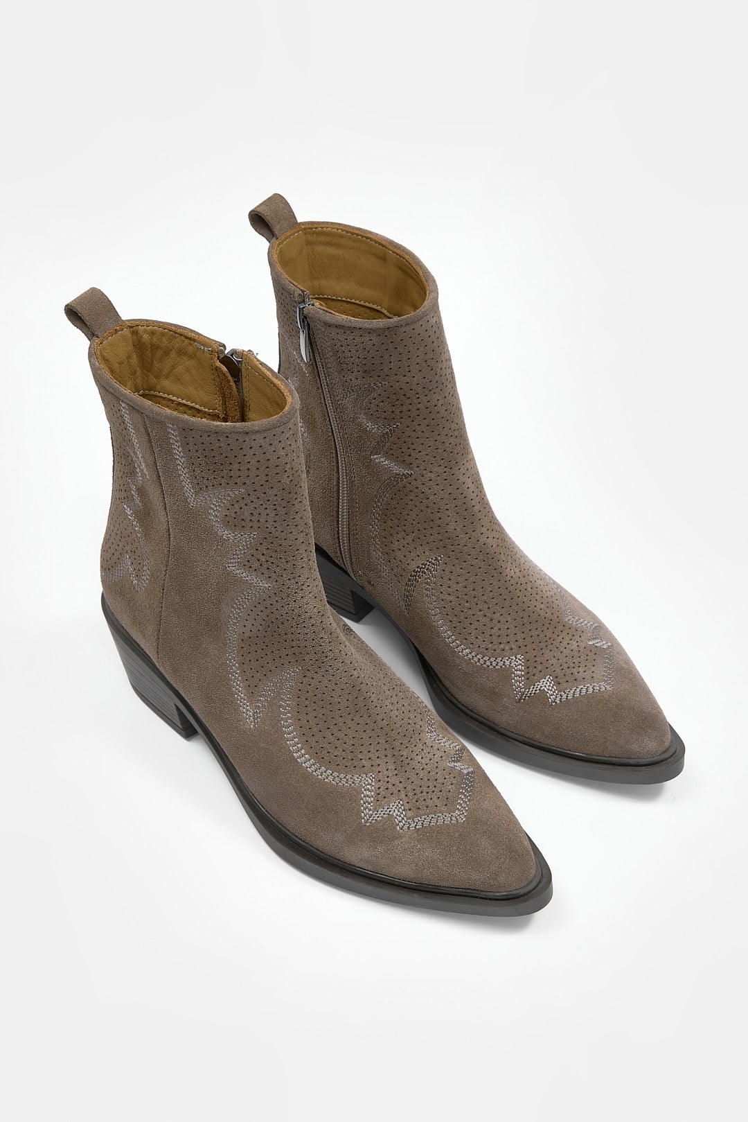 Aayde Vizon Süet Hakiki Deri Topuklu Bot