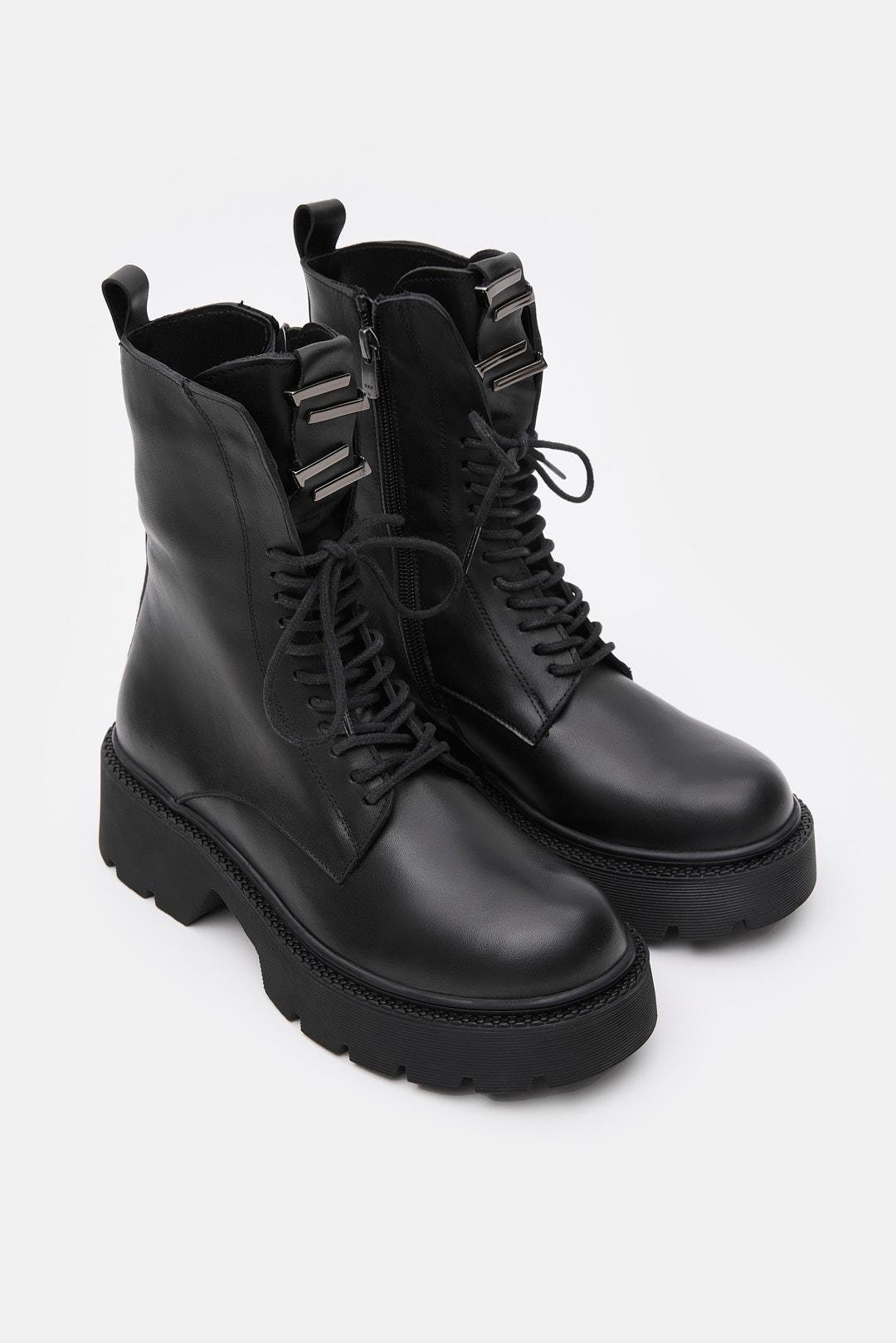 Alexandra Siyah Hakiki Deri Kadın Bot