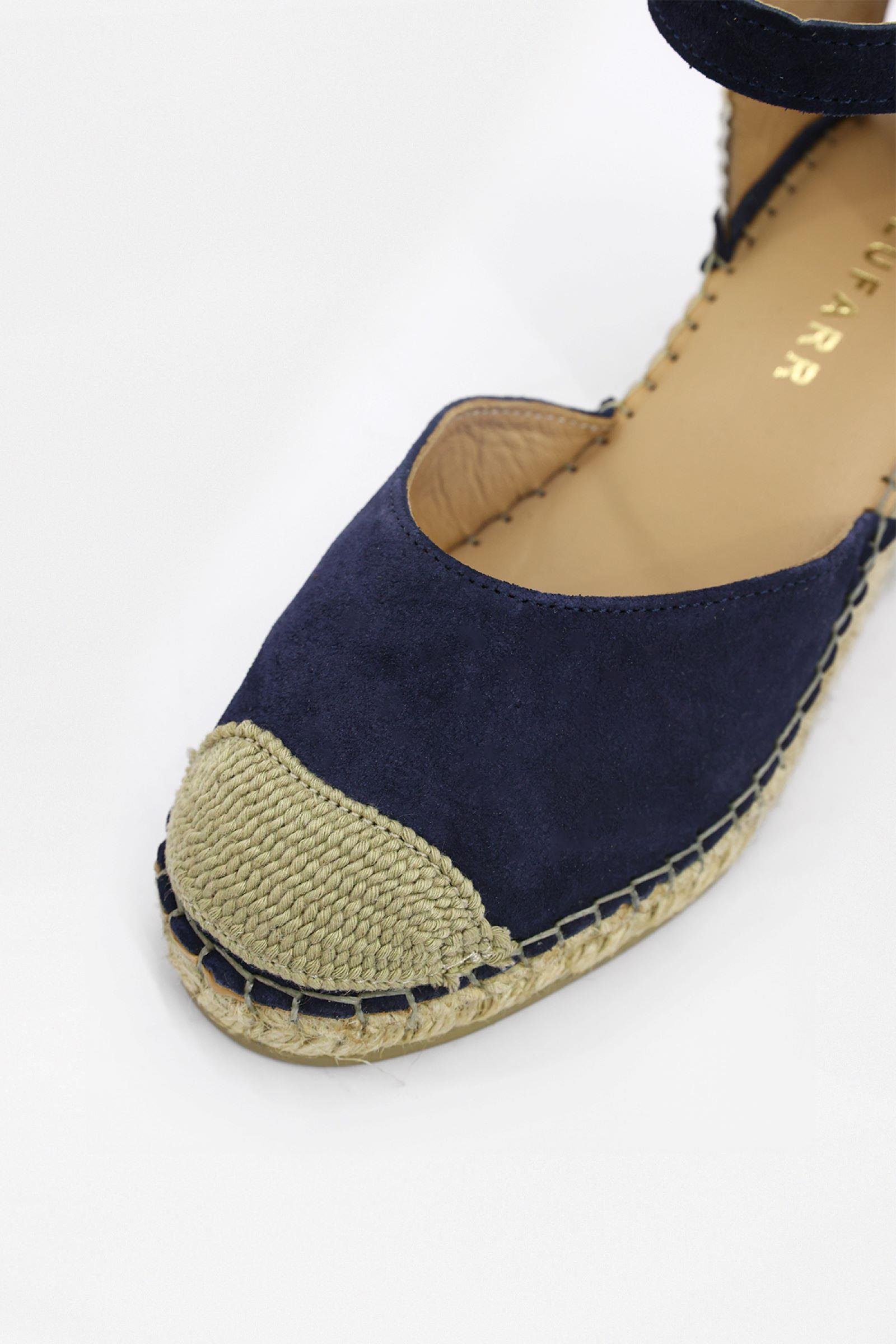 Alfa Lacivert Süet Hakiki Deri Kadın Topuklu Sandalet