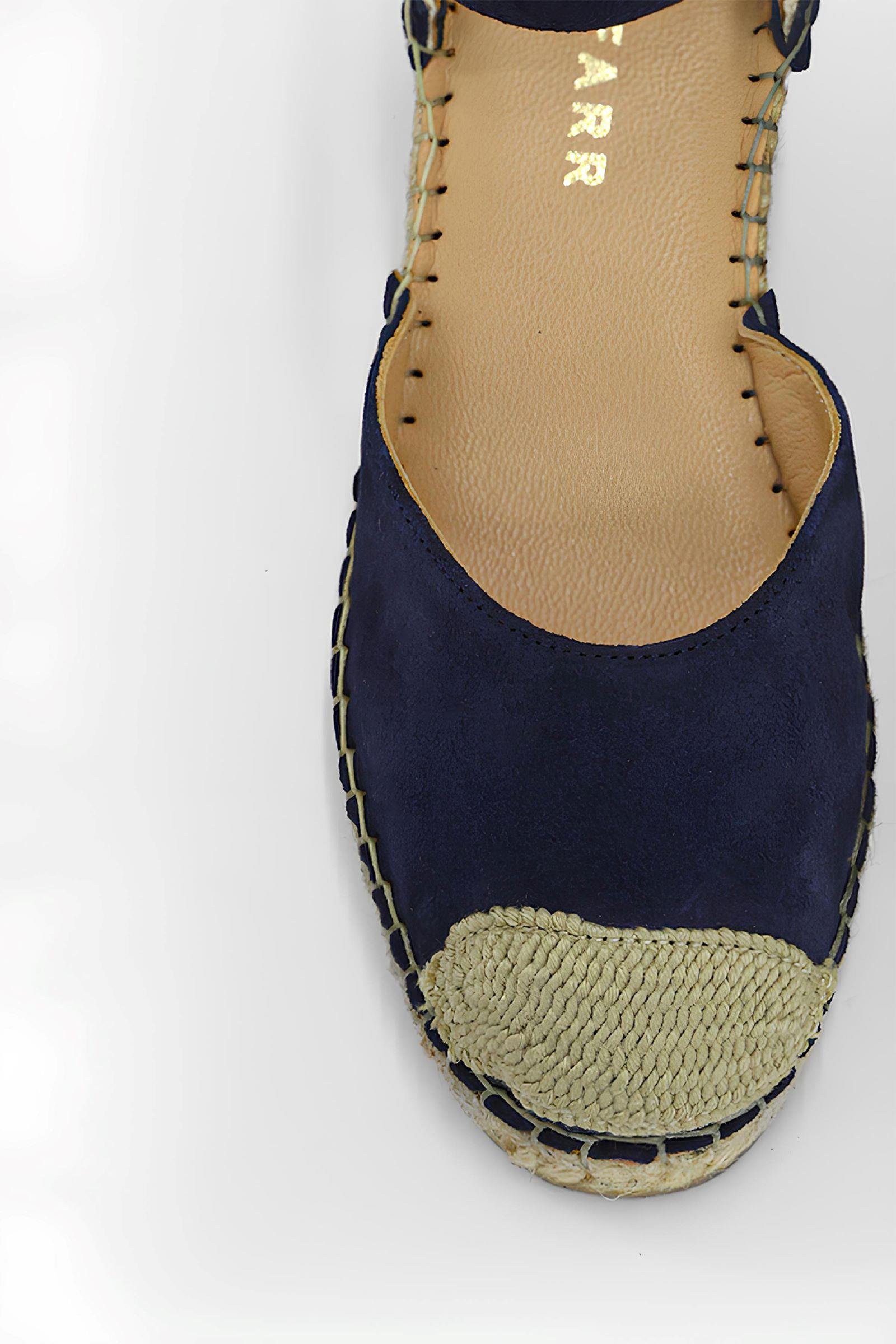 Alfa Lacivert Süet Hakiki Deri Kadın Topuklu Sandalet