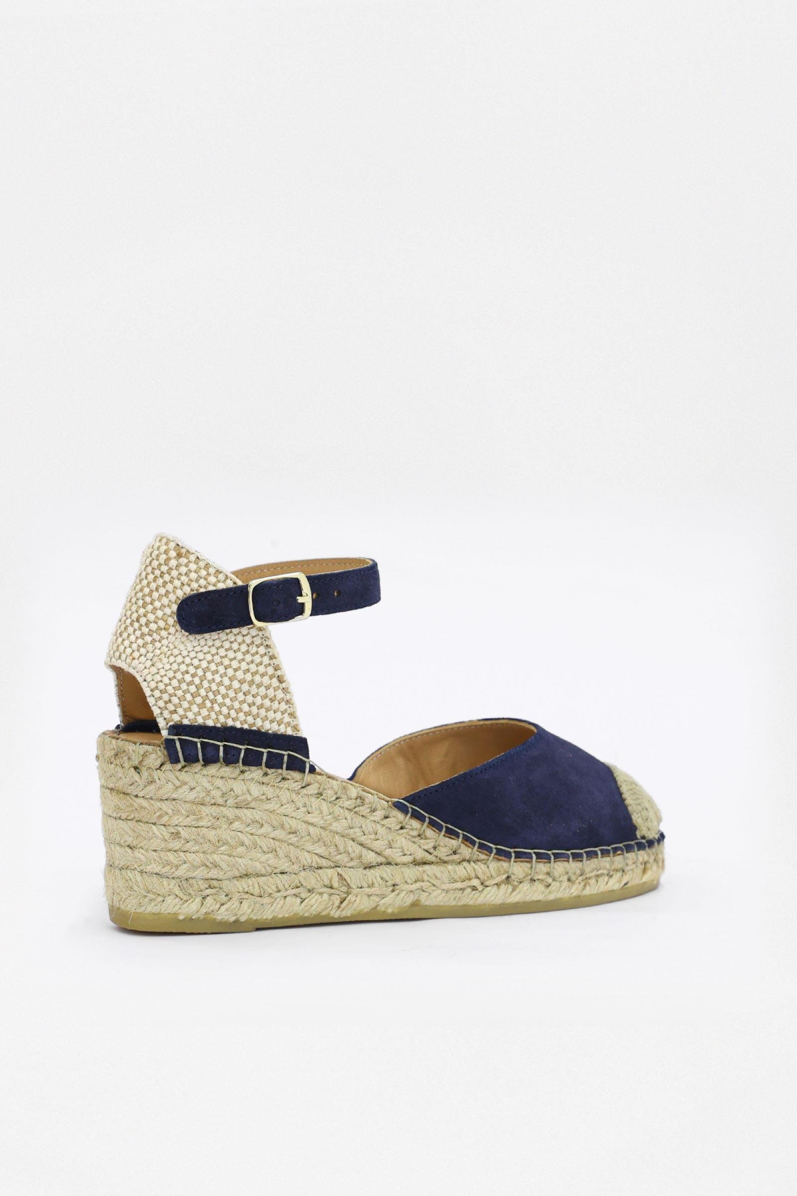 Alfa Lacivert Süet Hakiki Deri Kadın Topuklu Sandalet