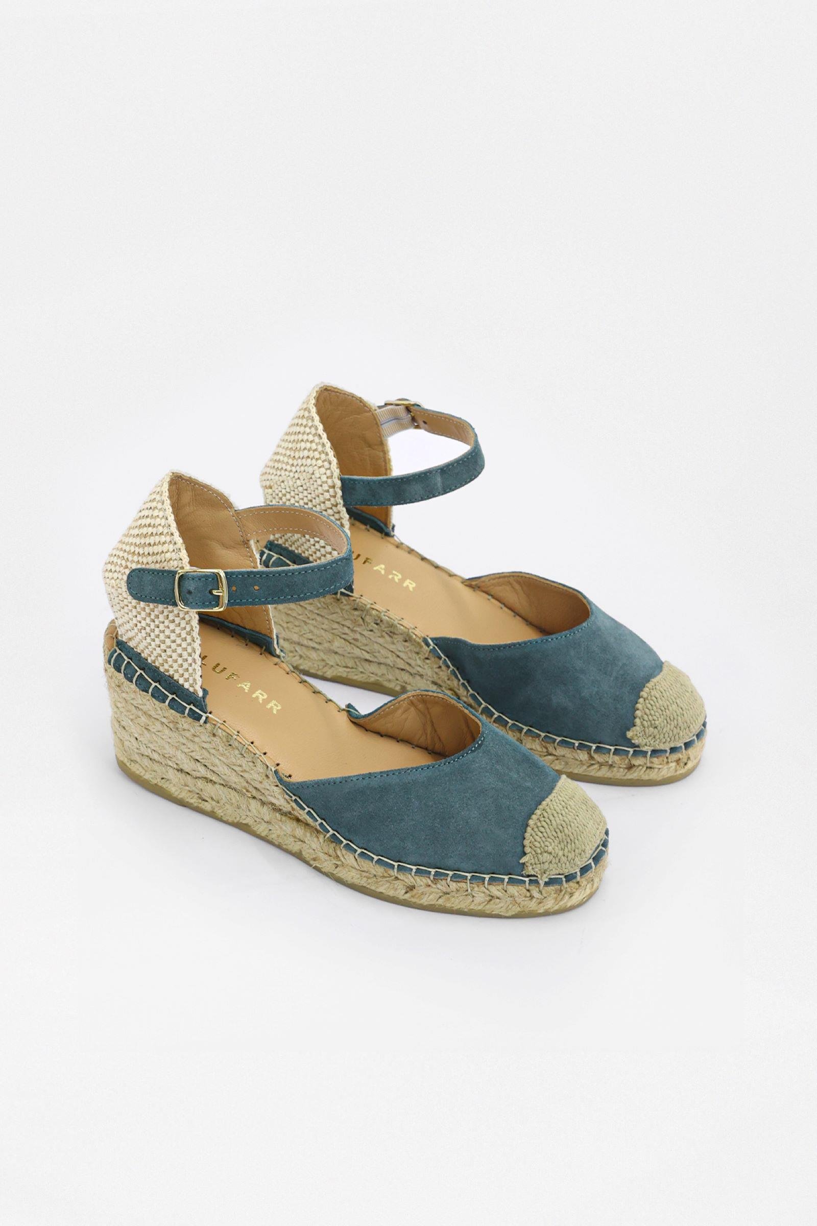 Alfa Yeşil Süet Hakiki Deri Kadın Topuklu Sandalet