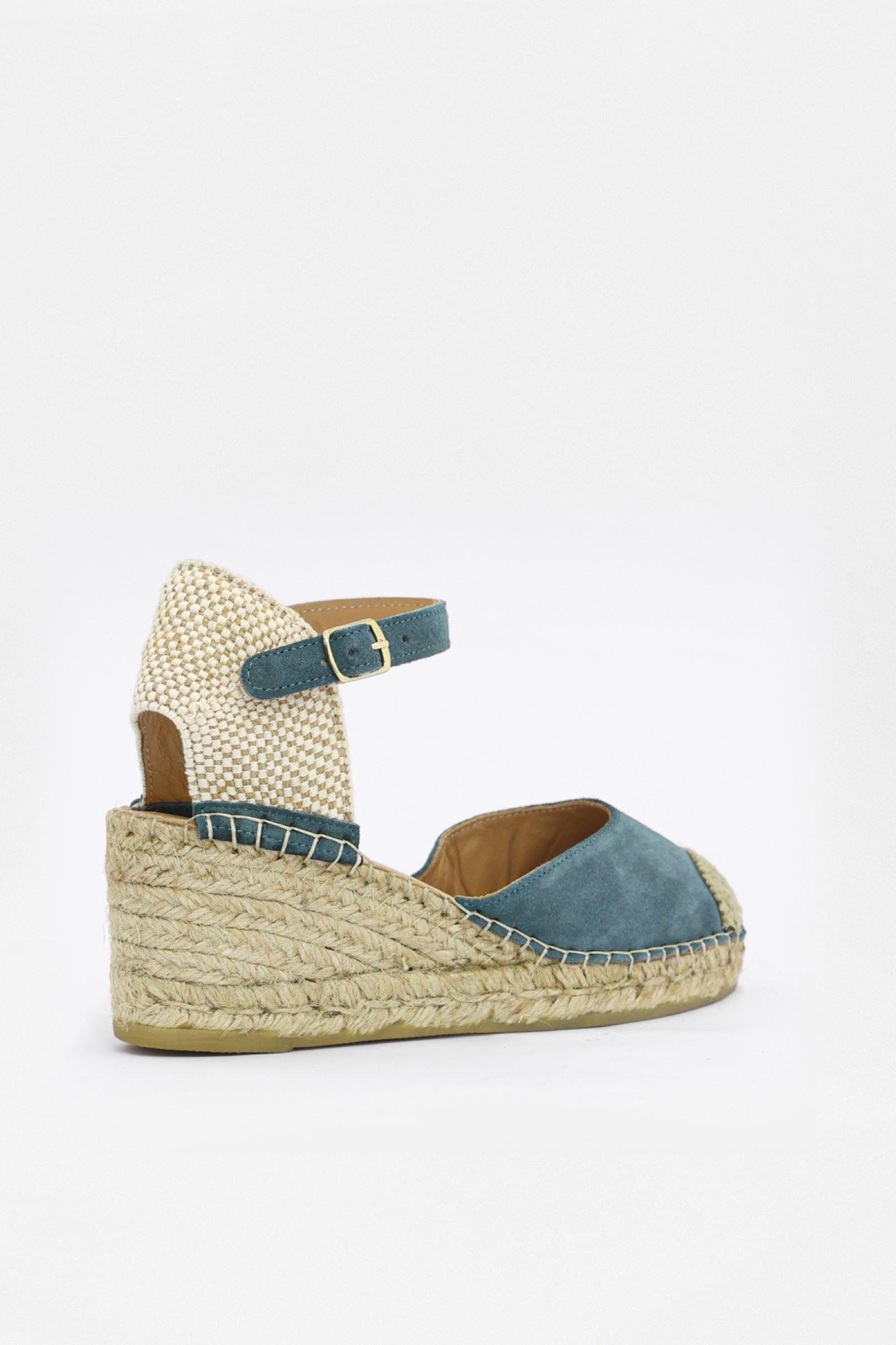 Alfa Yeşil Süet Hakiki Deri Kadın Topuklu Sandalet