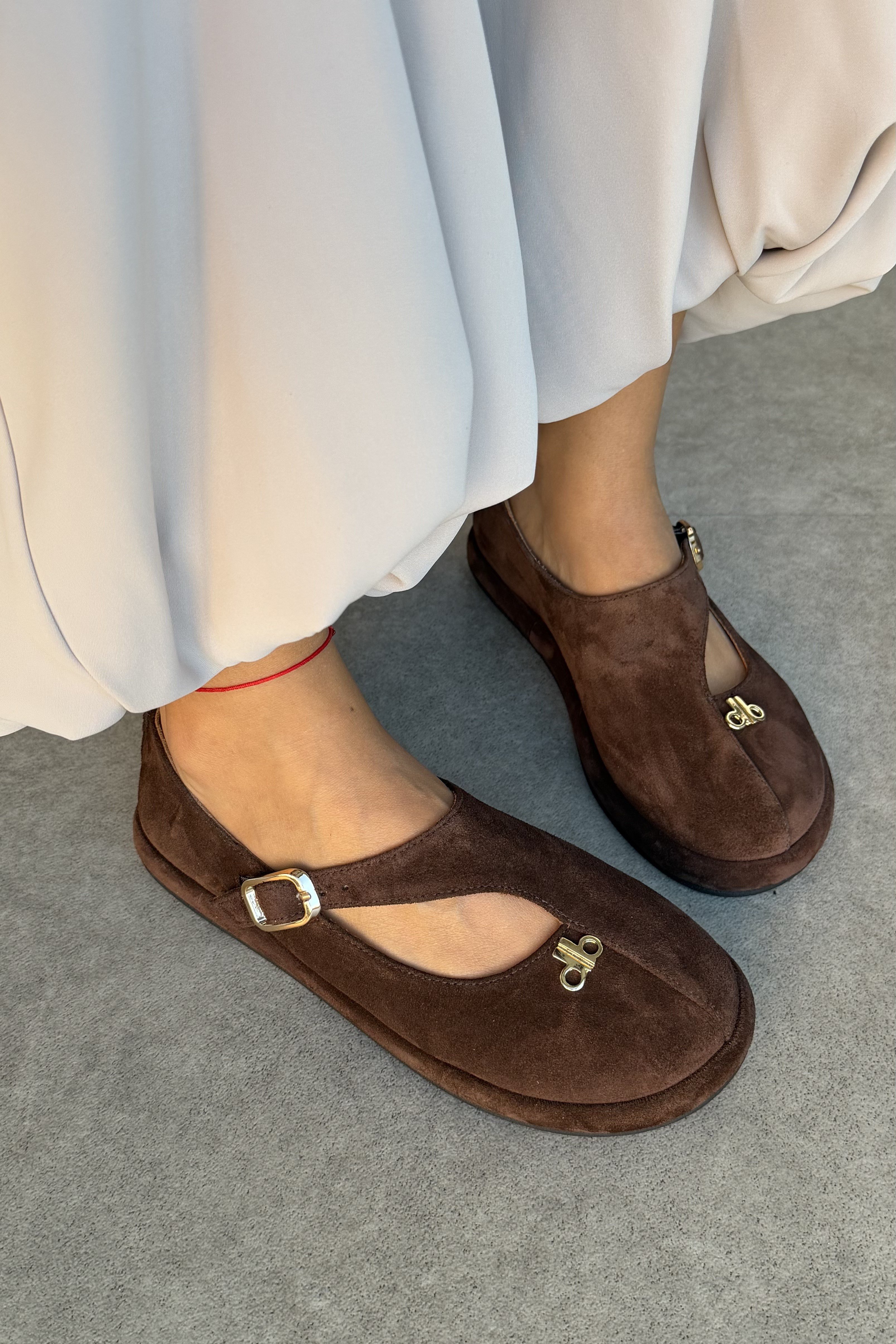 Allo Kahve Süet Hakiki Deri Kadın Loafer Ayakkabı
