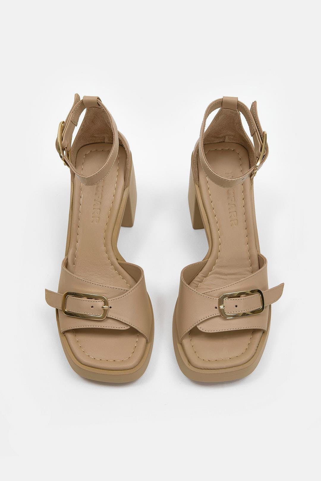 Ania Nude Hakiki Deri Topuklu Kadın Sandalet