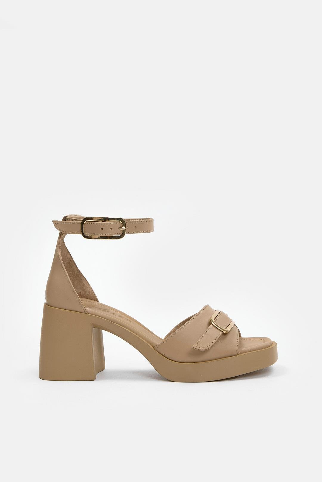 Ania Nude Hakiki Deri Topuklu Kadın Sandalet