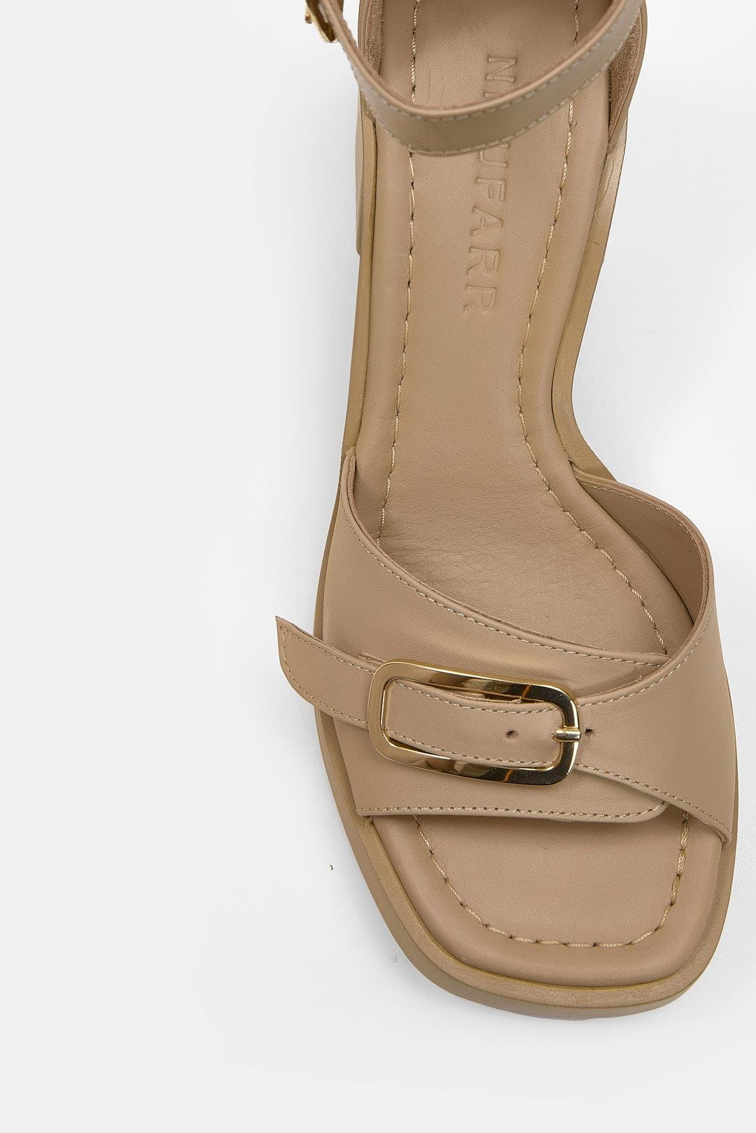 Ania Nude Hakiki Deri Topuklu Kadın Sandalet