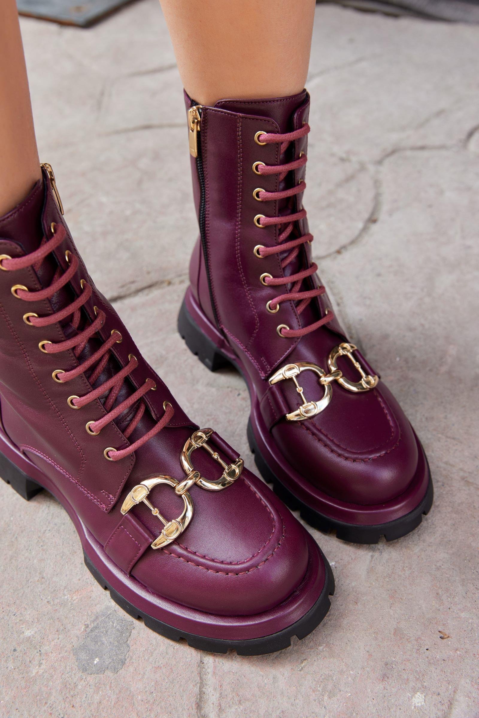 Annabel Bordo Hakiki Deri Kadın Bot