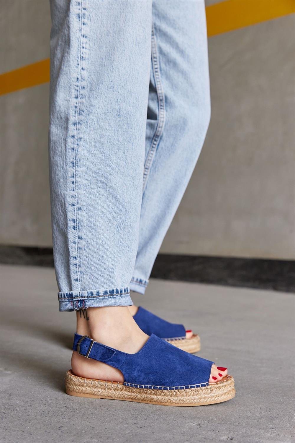 Аря Синие Замшевые Женские Эспадрильи