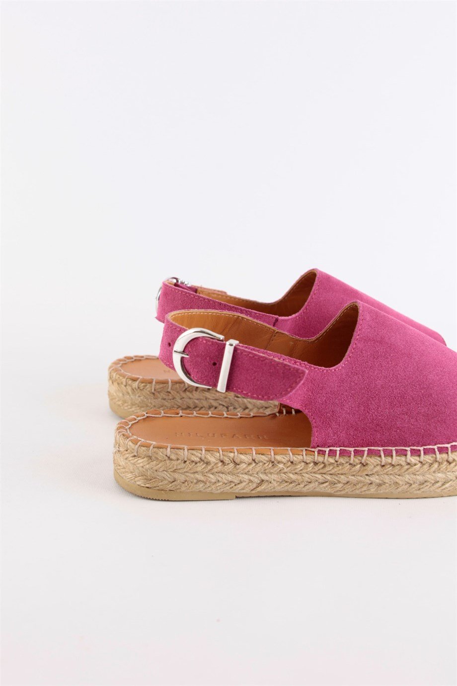 Arya Fuşya Süet Hakiki Deri Kadın Espadril Sandalet