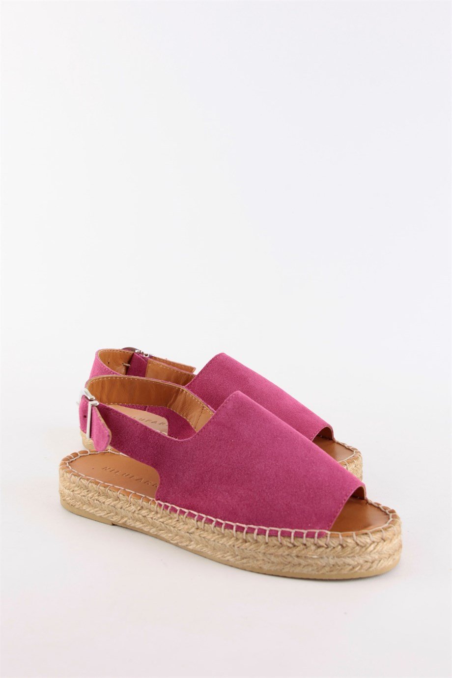 Arya Fuşya Süet Hakiki Deri Kadın Espadril Sandalet