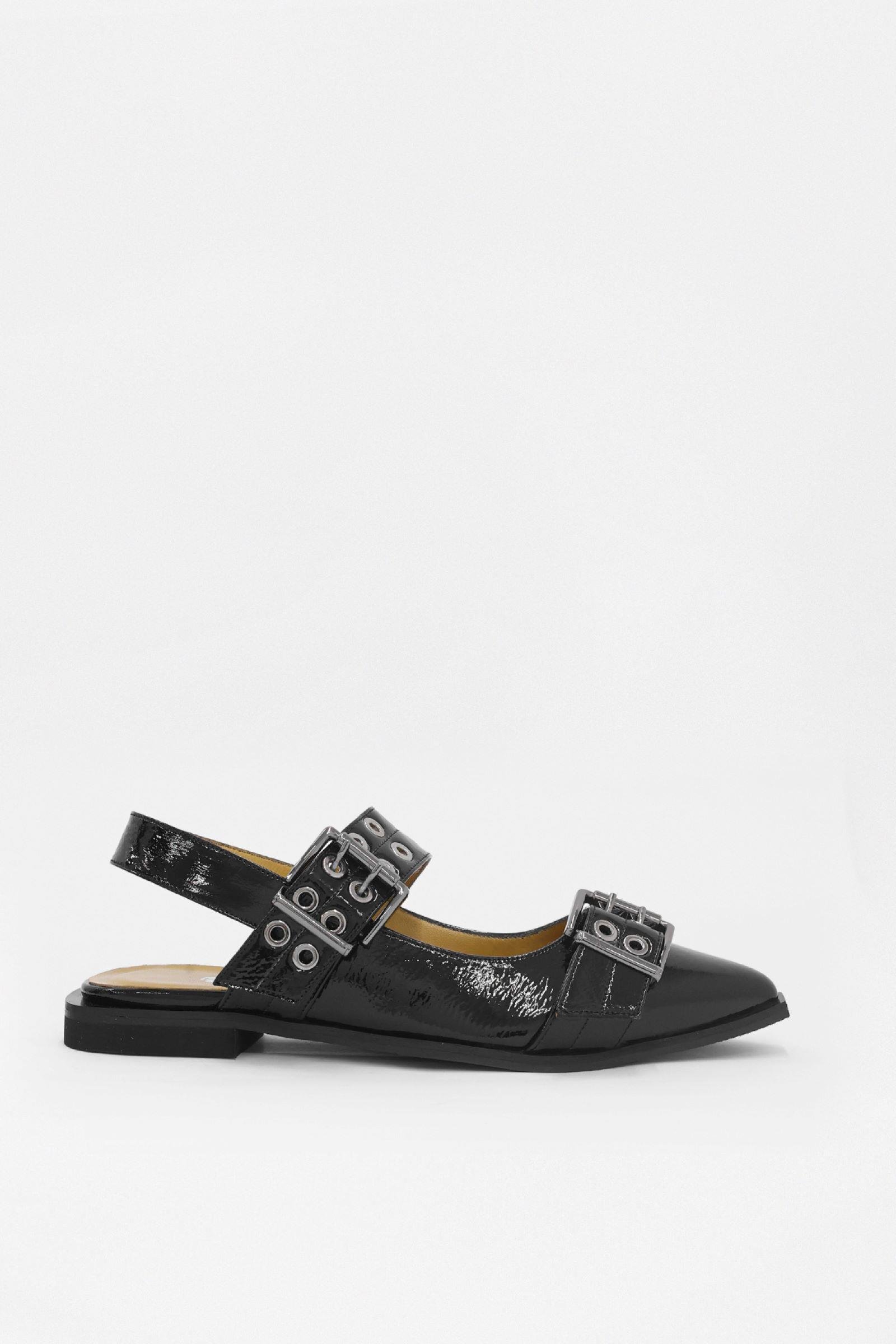 Asos Siyah Rugan Hakiki Deri Kemer Aksesuarlı Babet