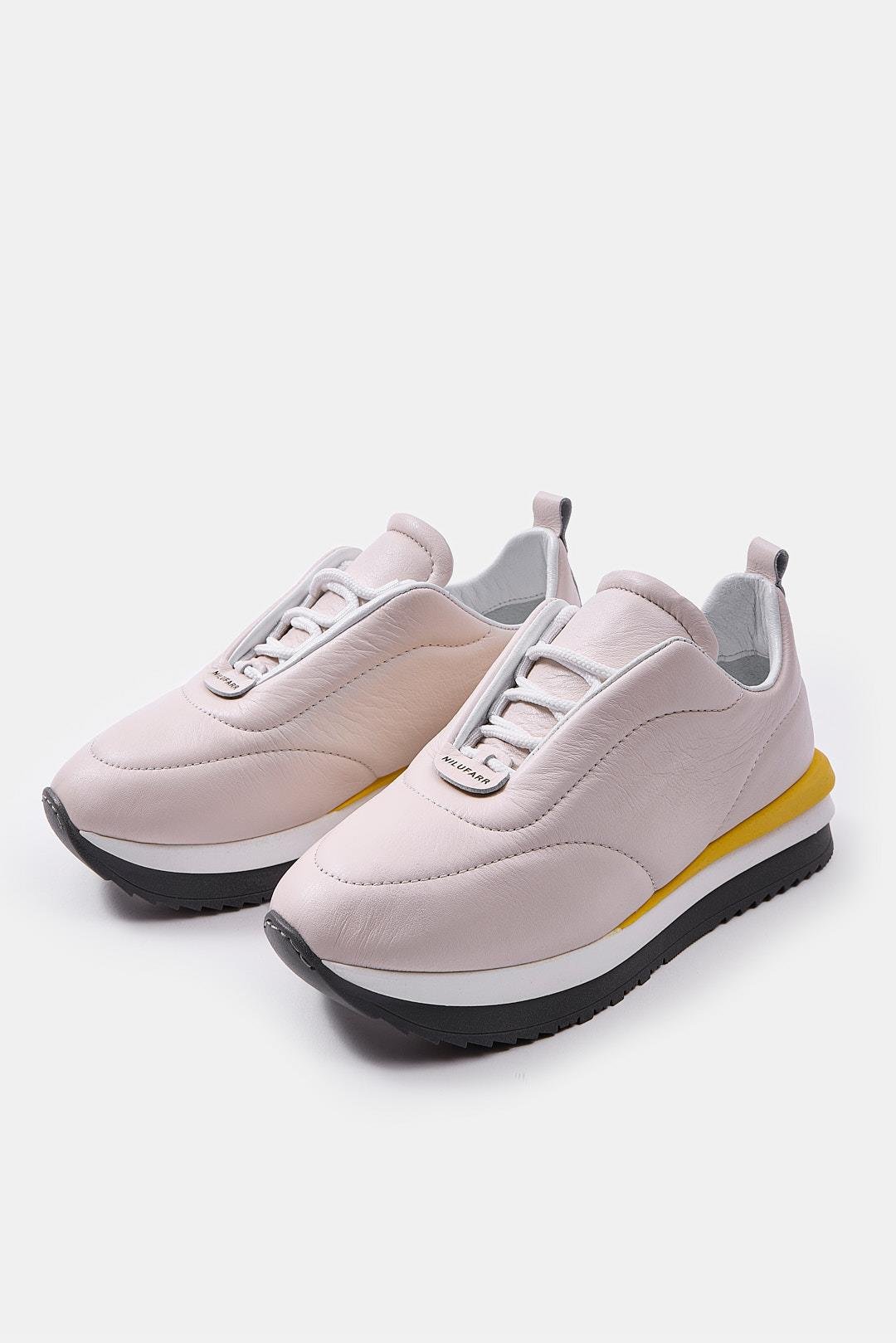 Balla Pudra Hakiki Deri Kadın Sneaker