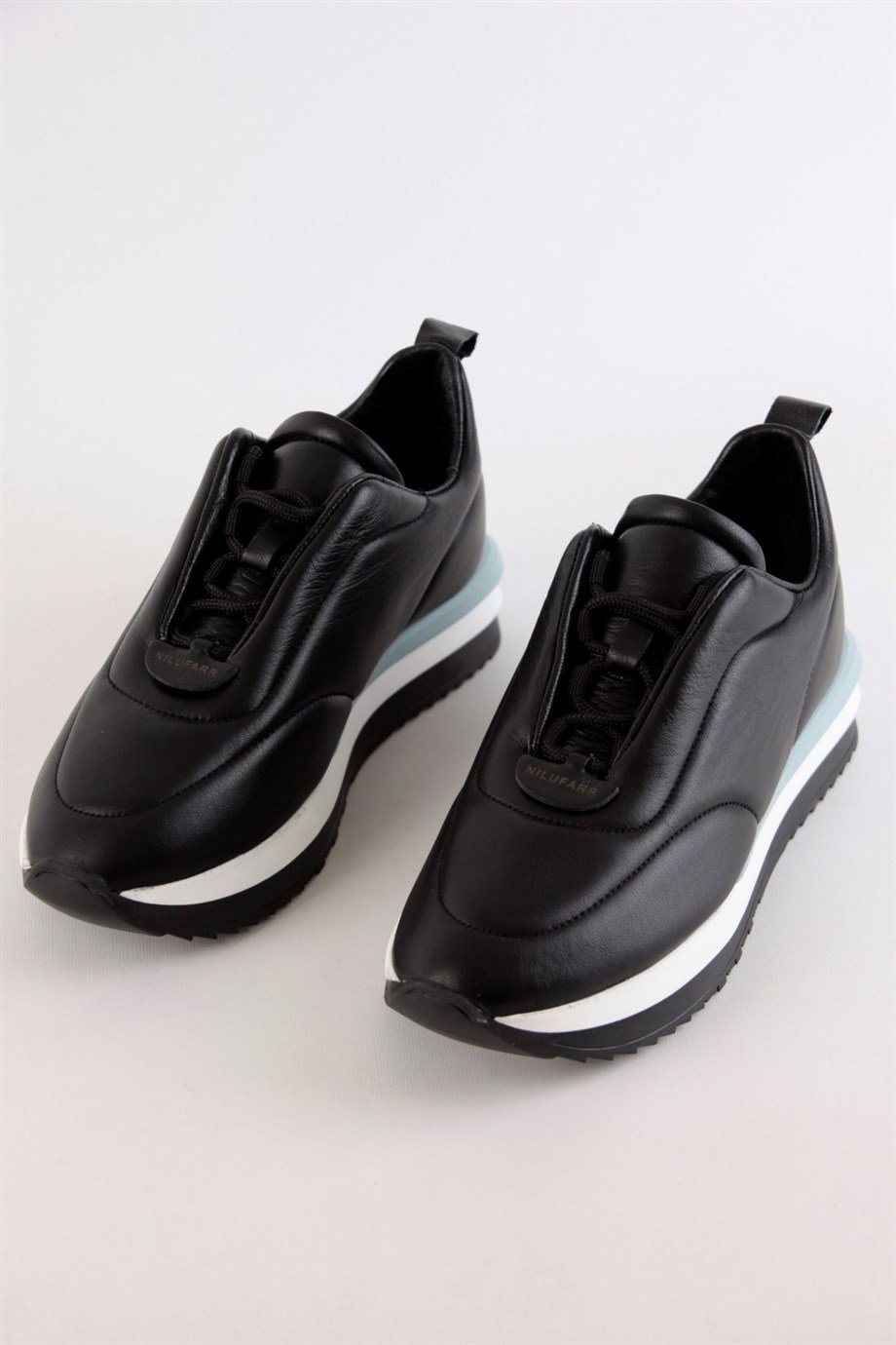 Balla Siyah Hakiki Deri Kadın Sneaker