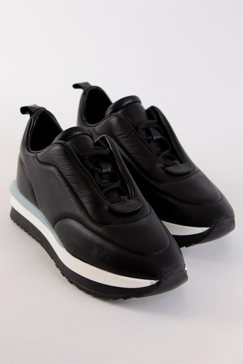 Balla Siyah Hakiki Deri Kadın Sneaker