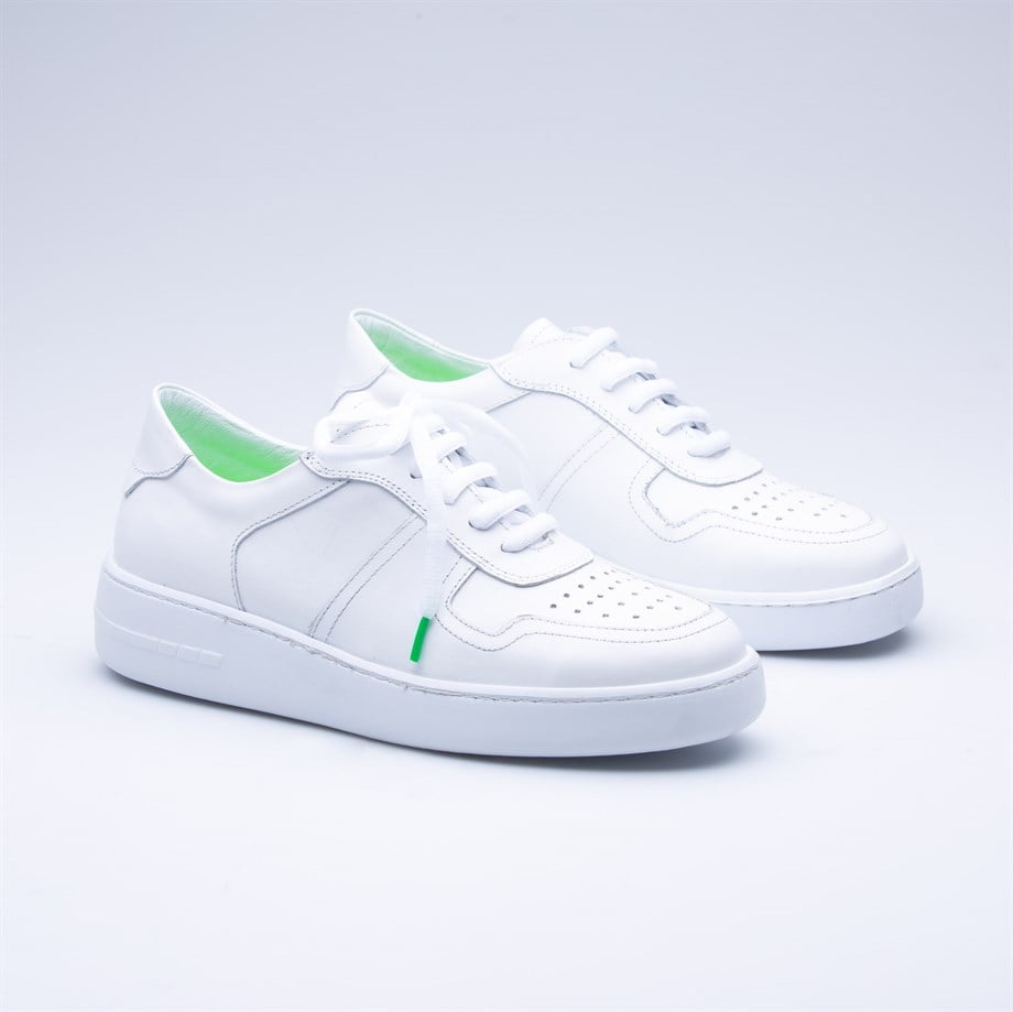Barnes Beyaz Deri Kadın Sneaker
