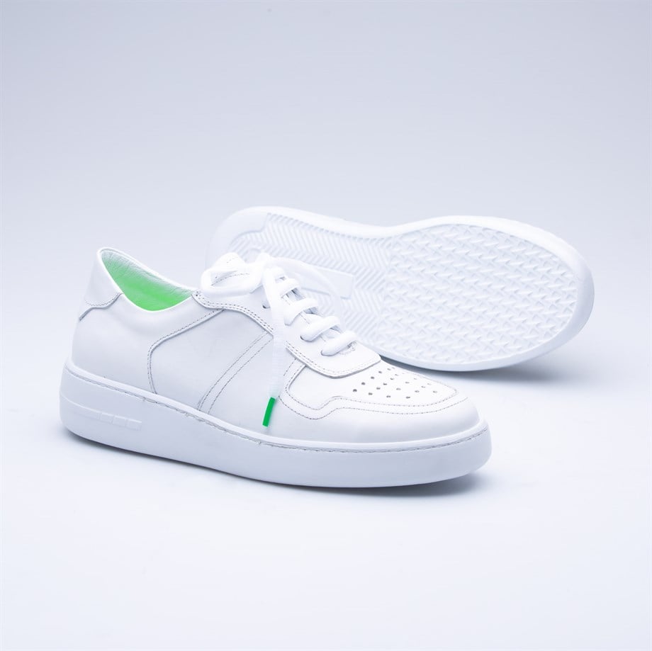 Barnes Beyaz Deri Kadın Sneaker