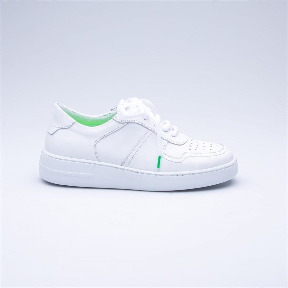 Barnes Beyaz Deri Kadın Sneaker