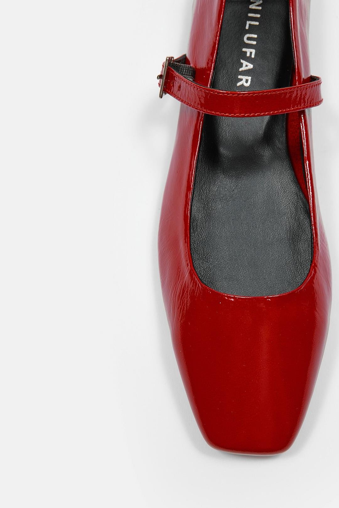 Beery Kırmızı Rugan Hakiki Deri Kadın Babet