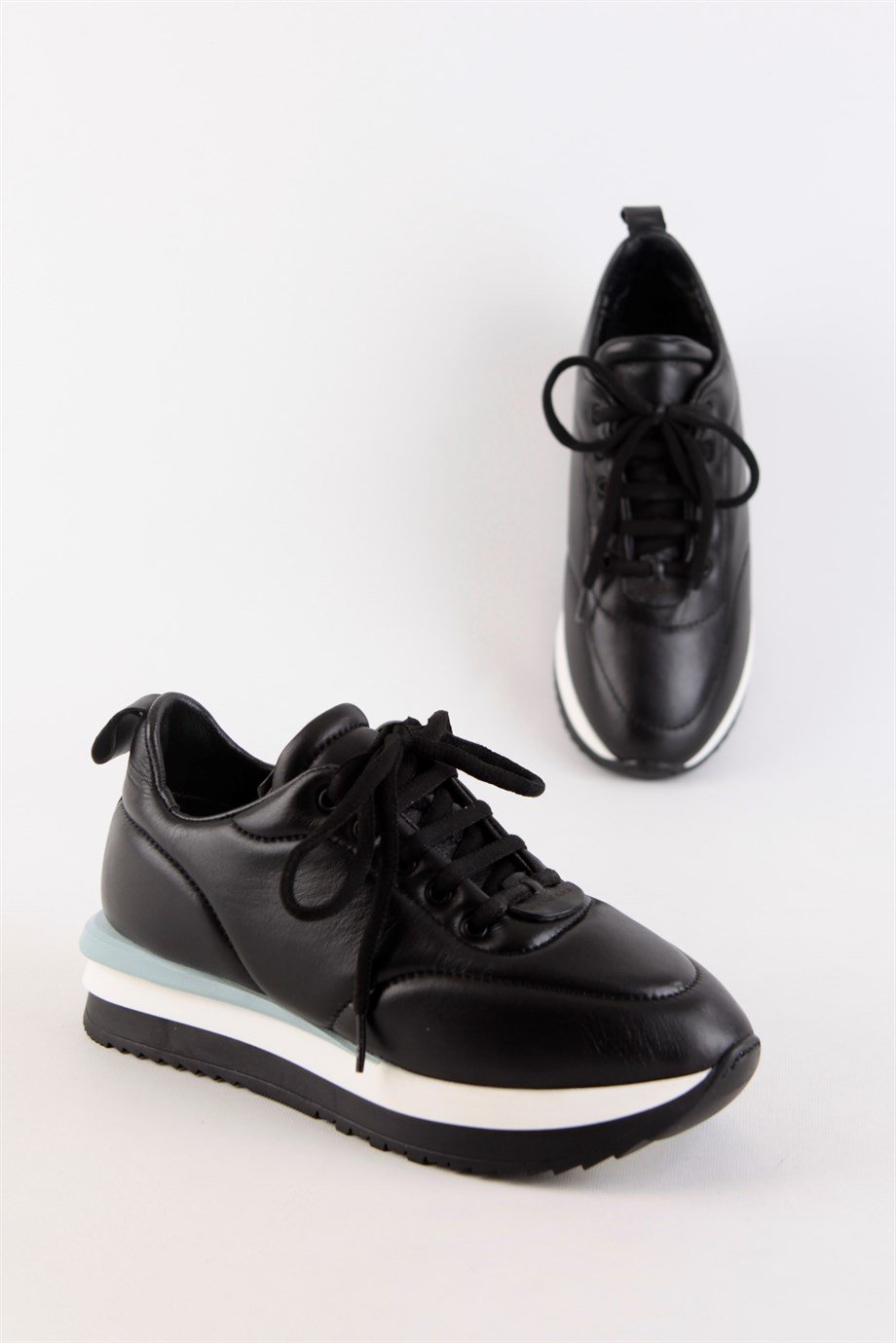 Belenis Siyah Hakiki Deri Kadın Sneaker