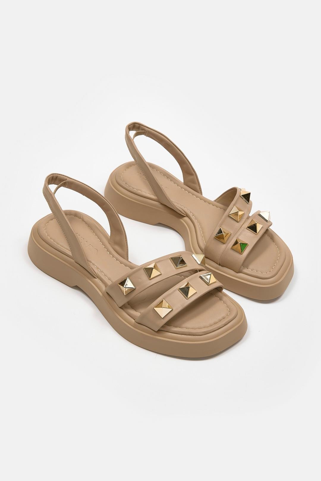 Bella Nude Hakiki Deri Kadın Sandalet
