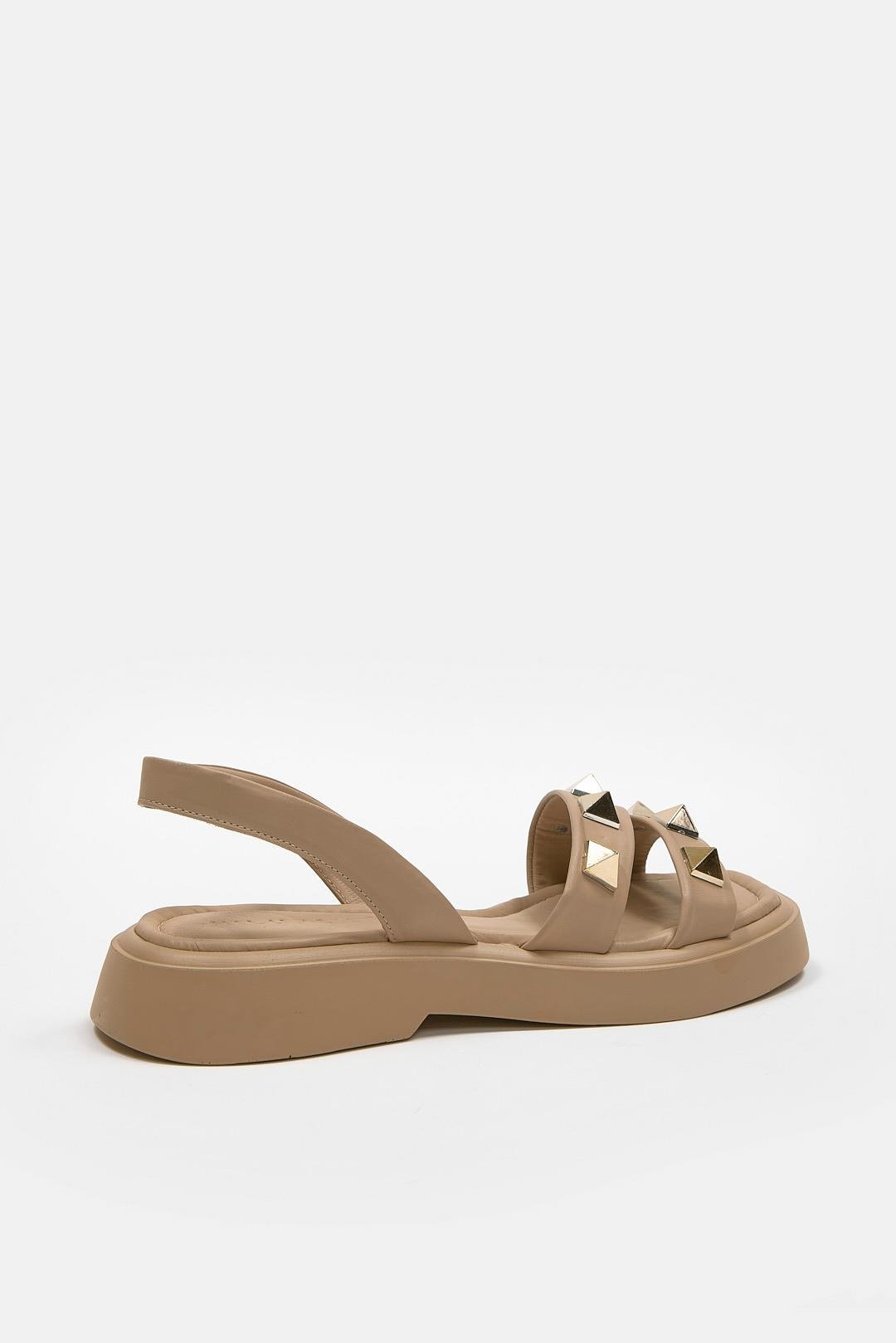 Bella Nude Hakiki Deri Kadın Sandalet