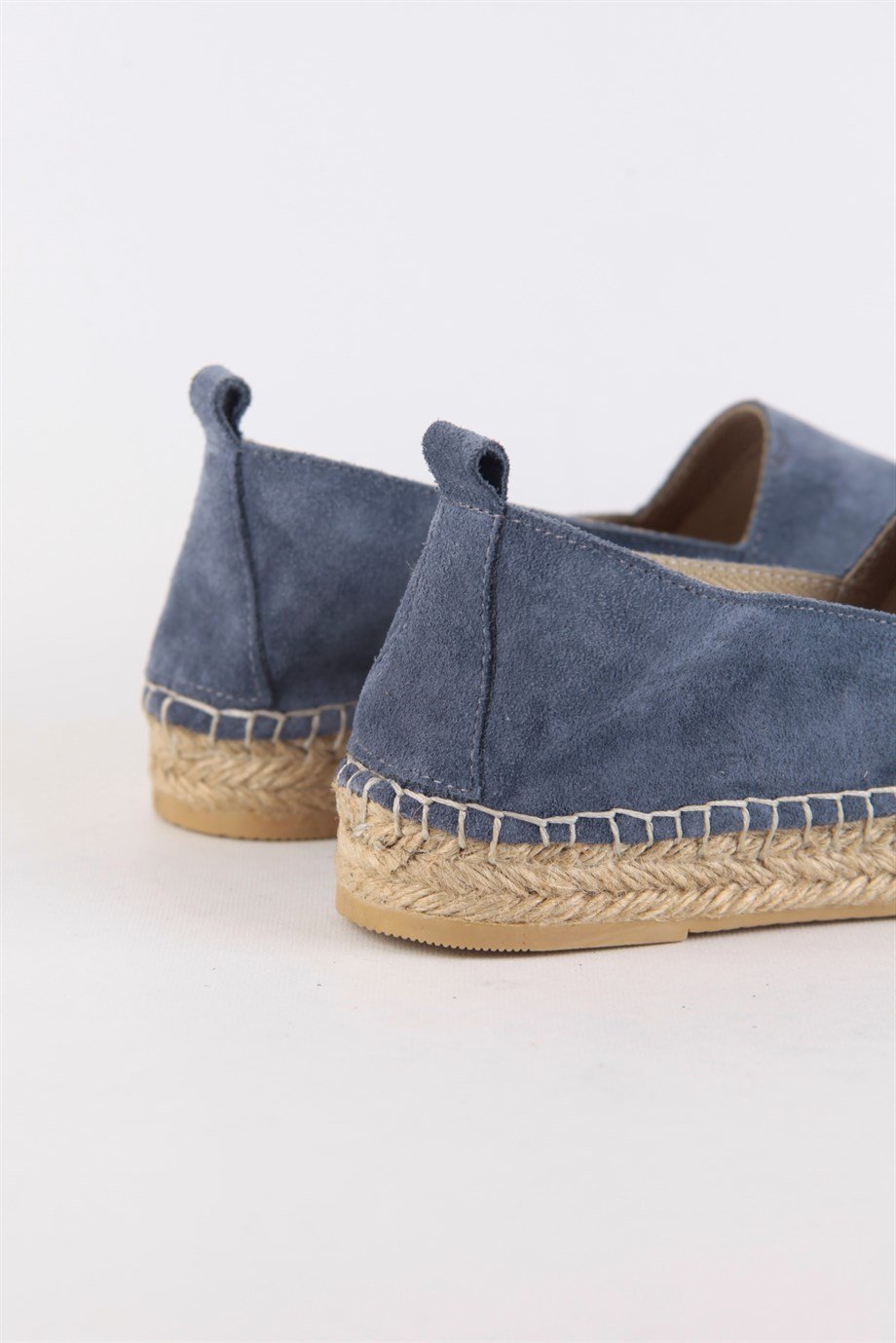 Best Kot Mavi Süet Kadın Espadril Ayakkabı