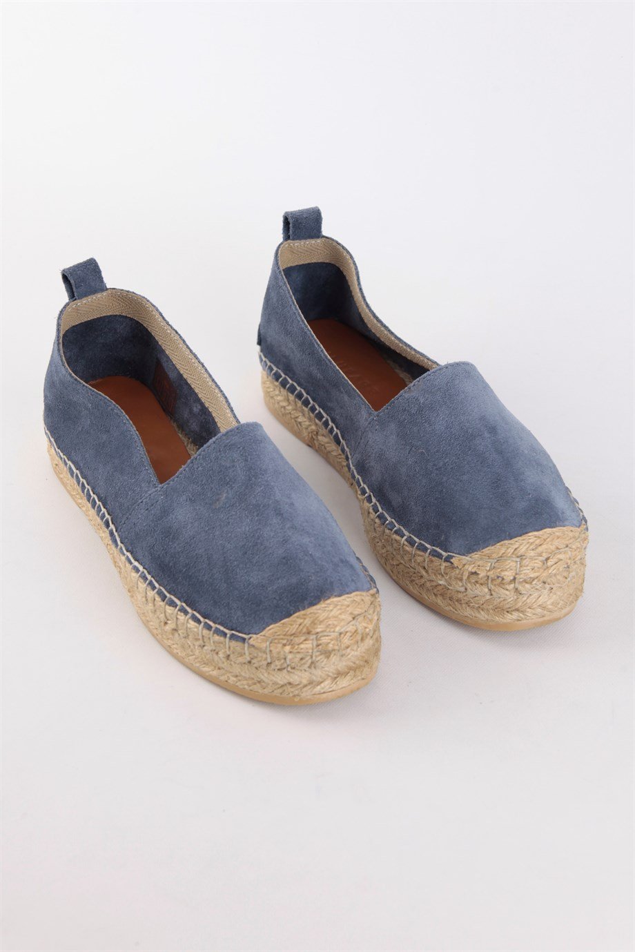 Best Kot Mavi Süet Kadın Espadril Ayakkabı