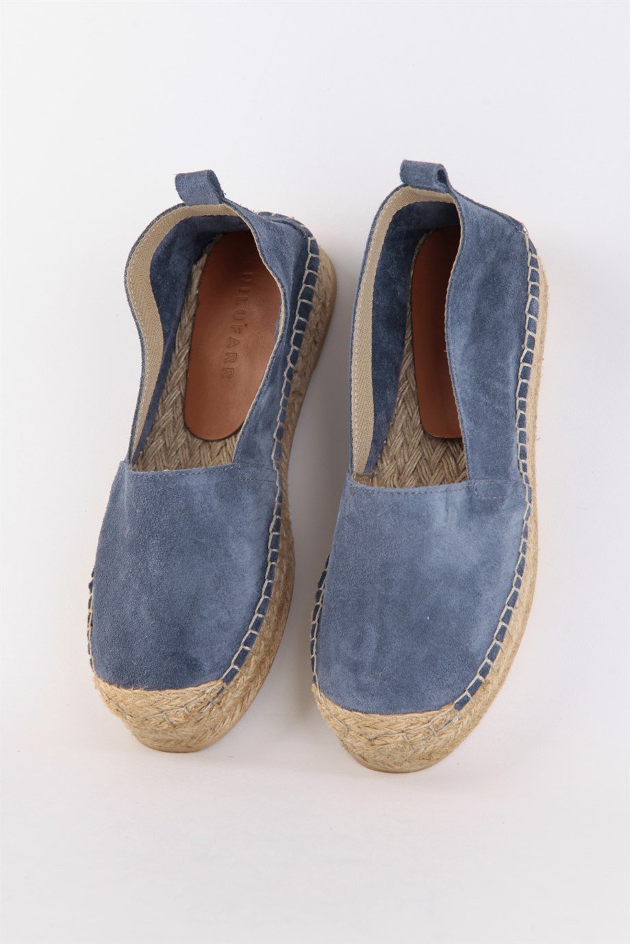 Best Kot Mavi Süet Kadın Espadril Ayakkabı