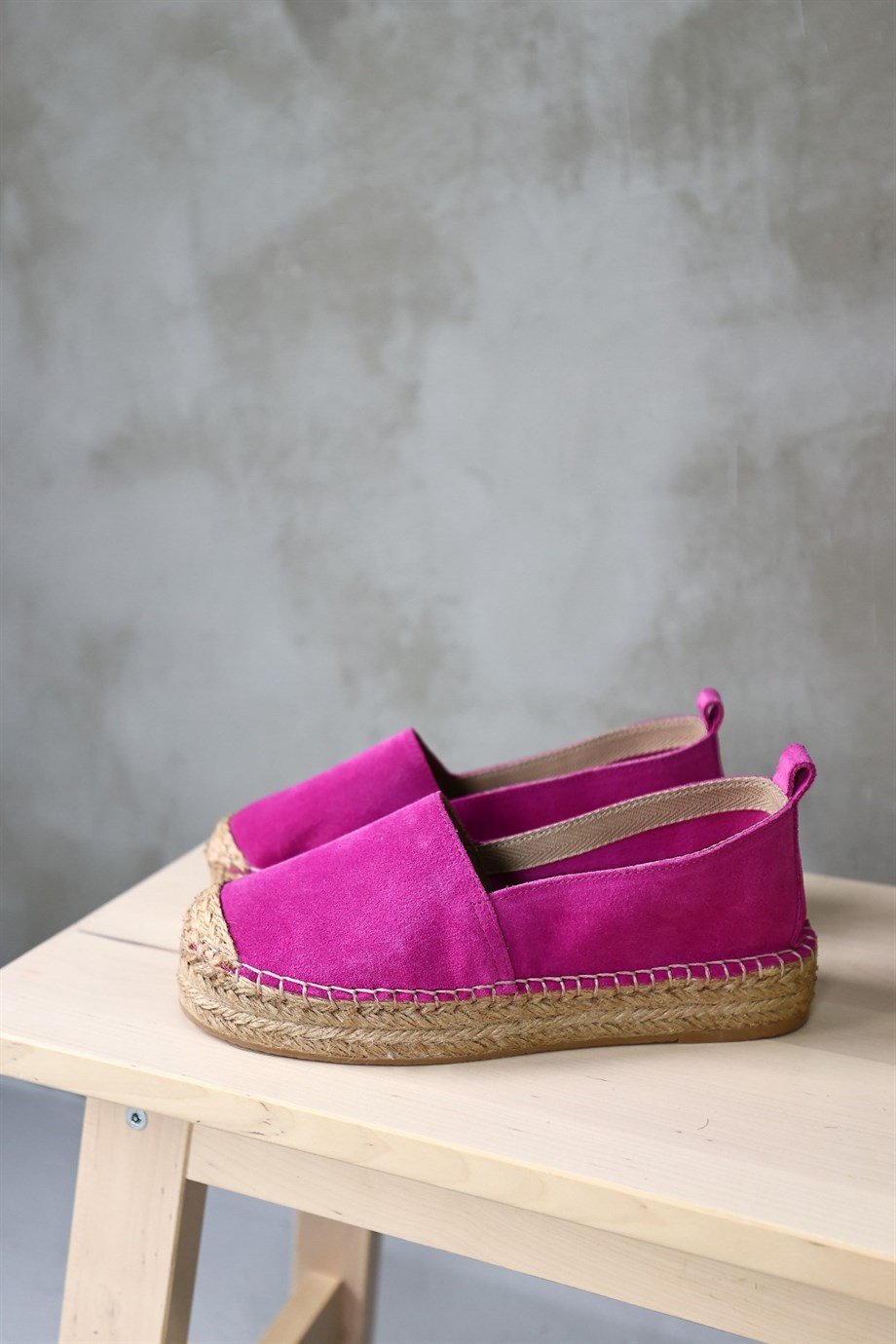 Best Pembe Süet Kadın Espadril Ayakkabı