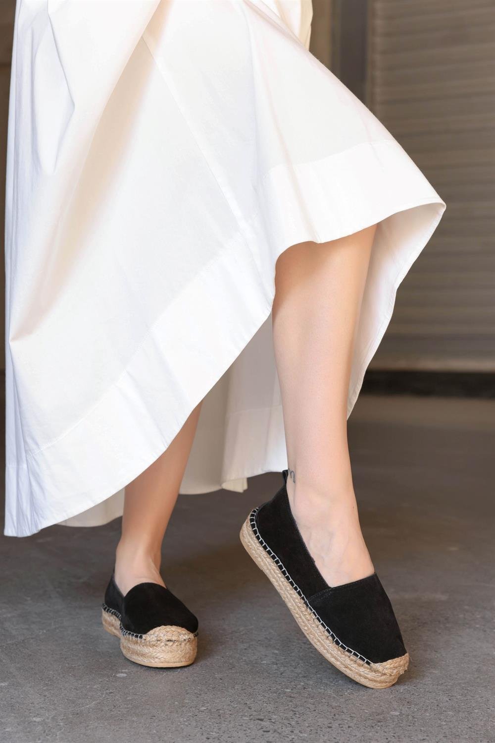 Best Siyah Süet Kadın Espadril Ayakkabı