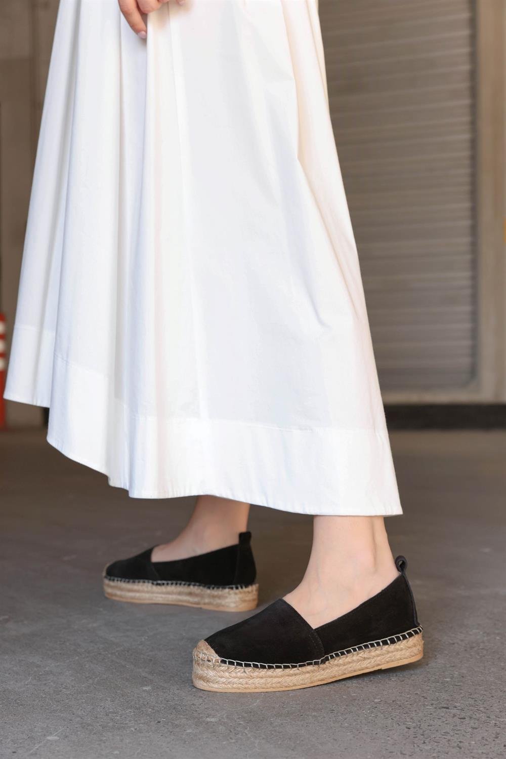 Best Siyah Süet Kadın Espadril Ayakkabı