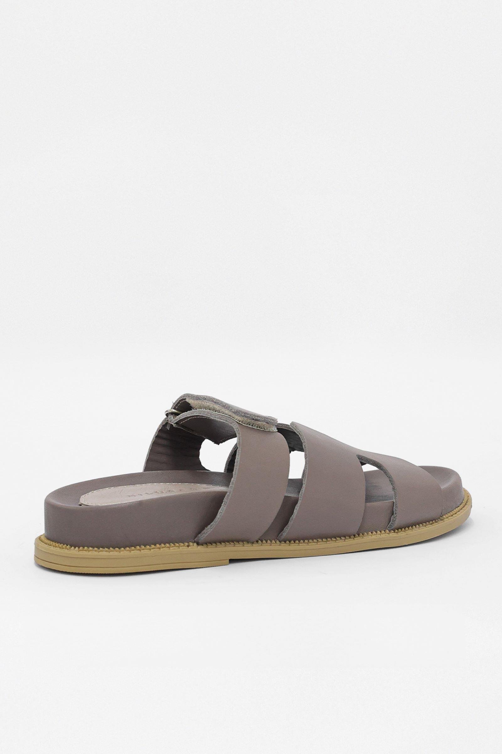 Bini Vizon Hakiki Deri Bantlı Kadın Terlik